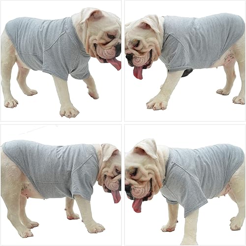 Miniatura 4 de Lovelonglong 2019 - Ropa para mascotas, Disfraces para Perro, Ropa Camisetas en blanco para Perros Grande Medianos Pequeños 100% Algodón 18 Colores,