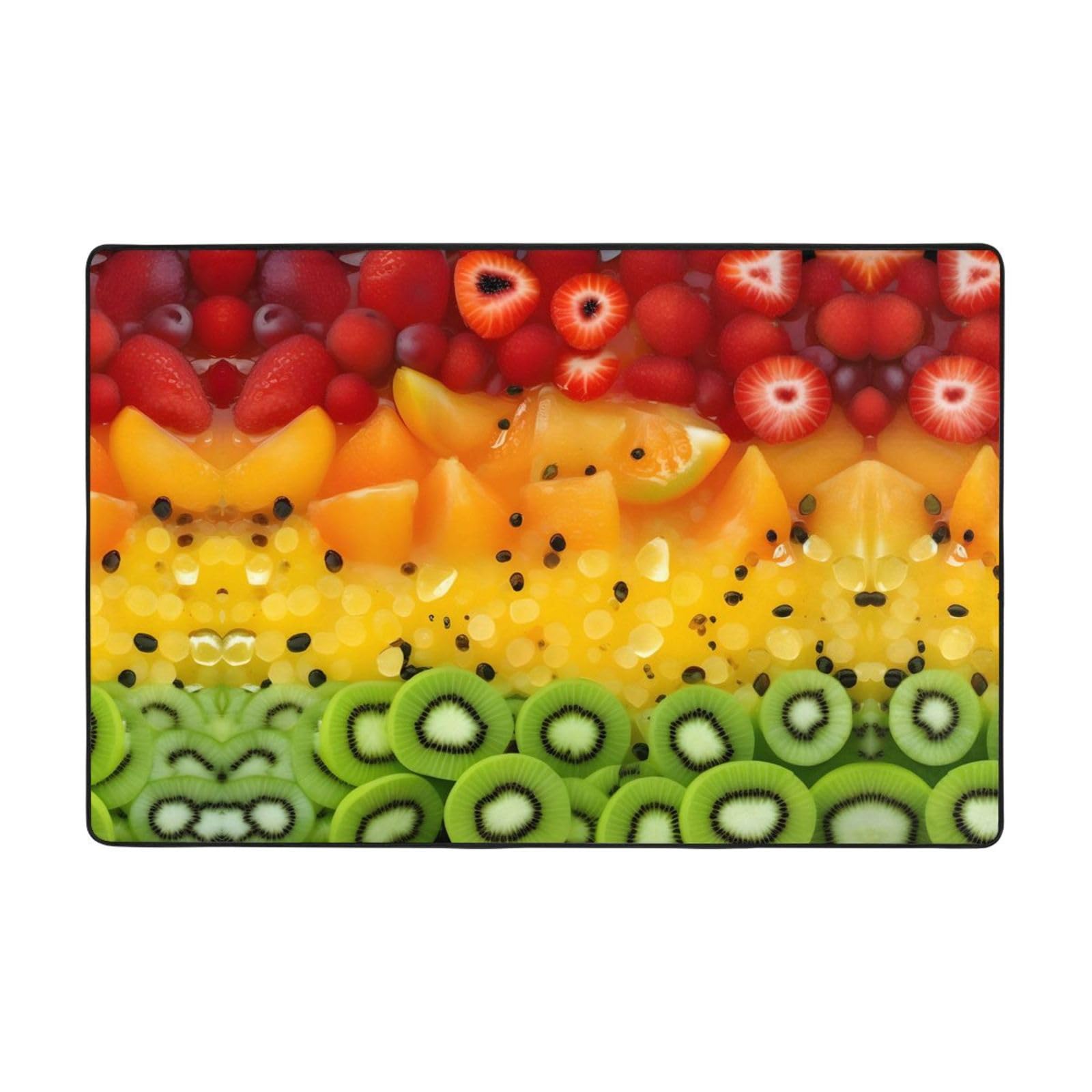 Tapis de sol en flanelle pour cuisine et salon au motif fruits