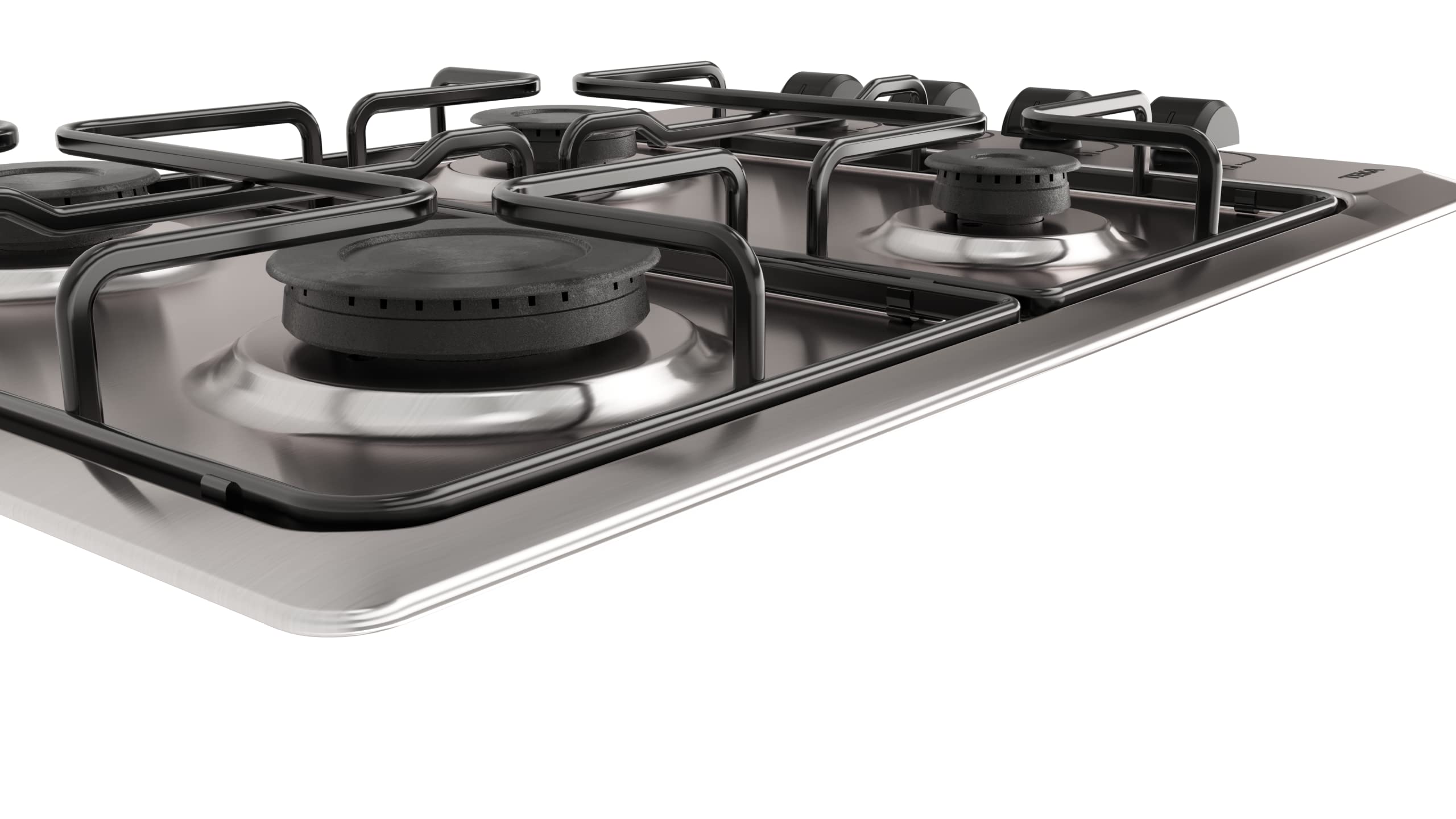 TEKA Placa de Gas Butano 60 cm, Medida Especial de Fondo 43.5 cm, 4 Quemadores con Mandos Laterales, Seguridad Termopar, Parrillas Esmaltadas, Modelo HLX 540 KL