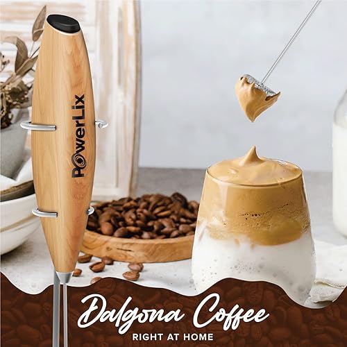 Vista 81 de PowerLix - Vaporizador de leche, portátil, funciona con pilas, hace espuma para café, latte, capuchino, chocolate caliente; batidor de bebidas