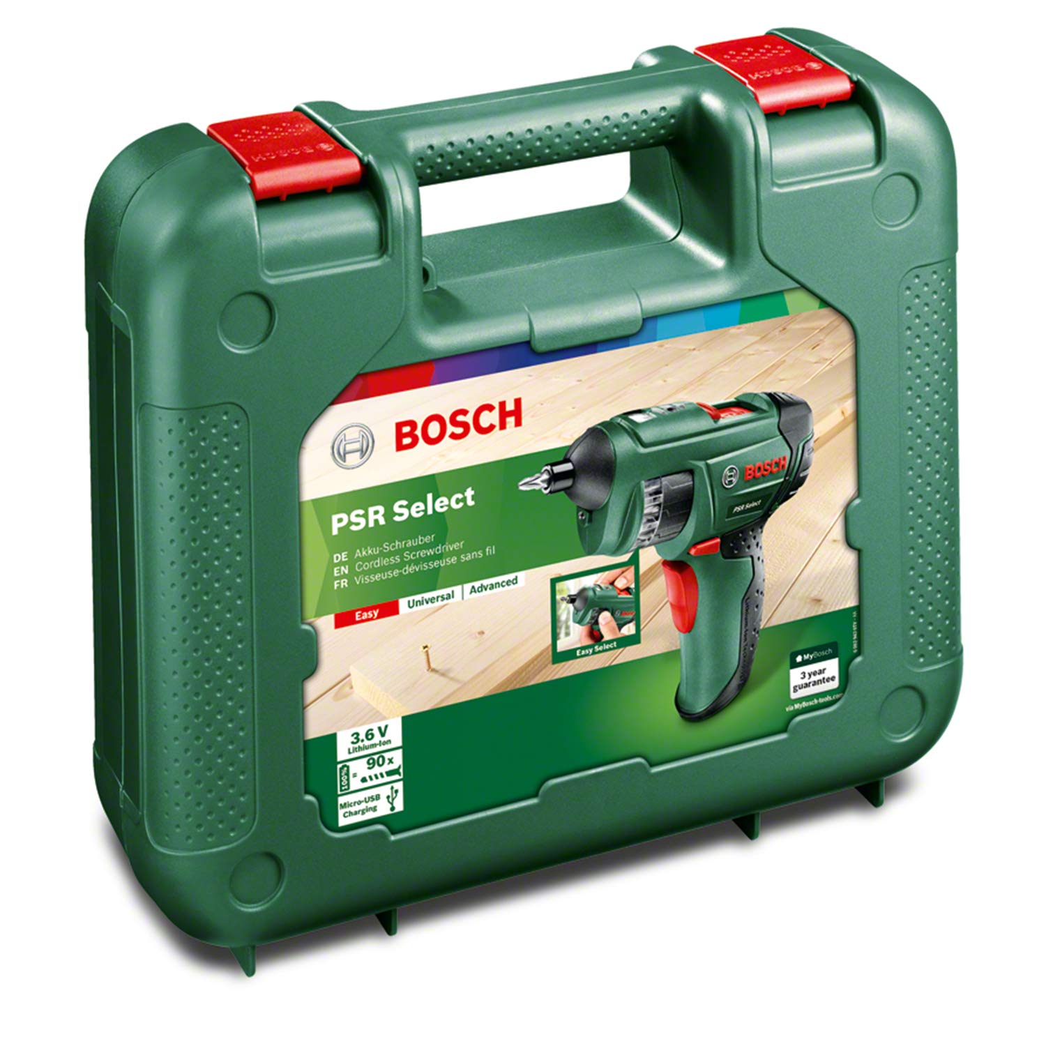 Bosch PSR Select Cacciavite con Batteria al Litio, Nero/Verde