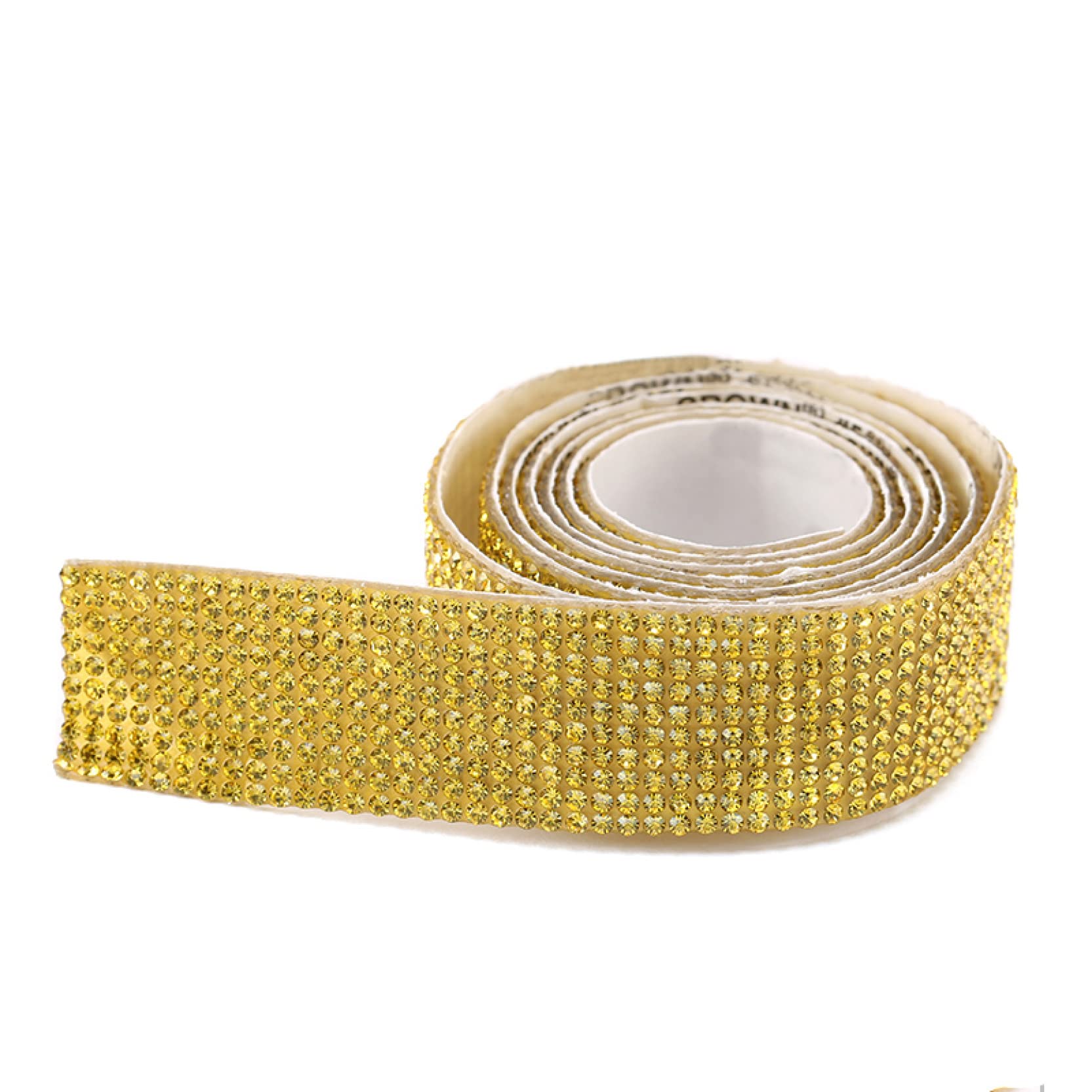 ACiyD 1 Yard Strasssteine Selbstklebend Glitter Kristallband Band Kette DIY Strassband Trim für Autotelefon Dekorationen (Color : 27mm Crystal Yellow, Size : 1 Yard) (14mm Crystal 2 1 Yard)