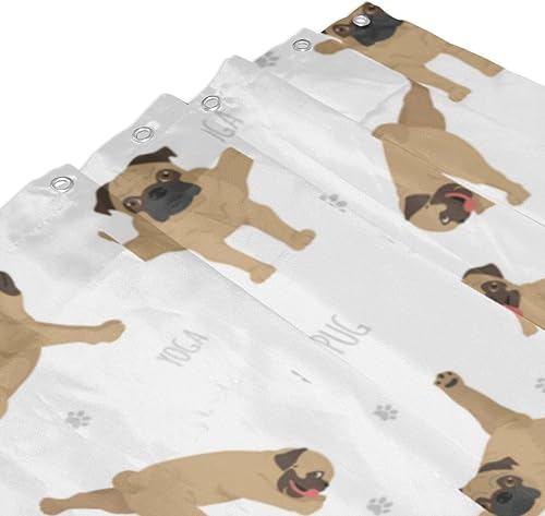 Miniatura 8 de PAILON Yoga Dogs Plastic Shower Curtain Liner 60x72in Extra Long Shower Curtains for Bathroom Clearance Set with Hooks Cortinas De BañO, Waterproof