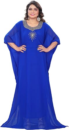 KoC Womens Kaftan Maxi Dress Farasha Caftan KFTN138-Royalblue