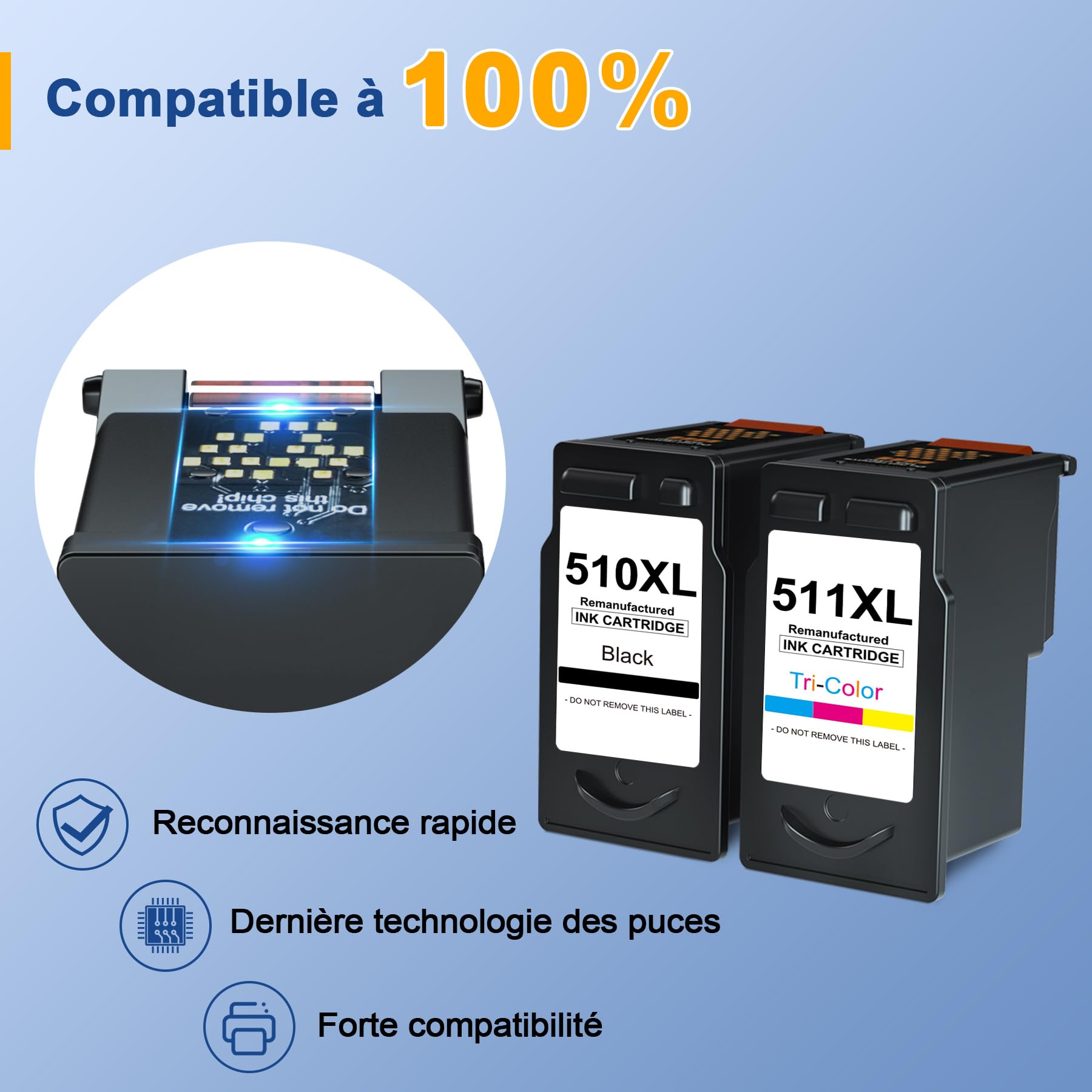 Palmtree PG-510XL CL-511XL Remplacement pour MP495, MP280, Pixma iP2702