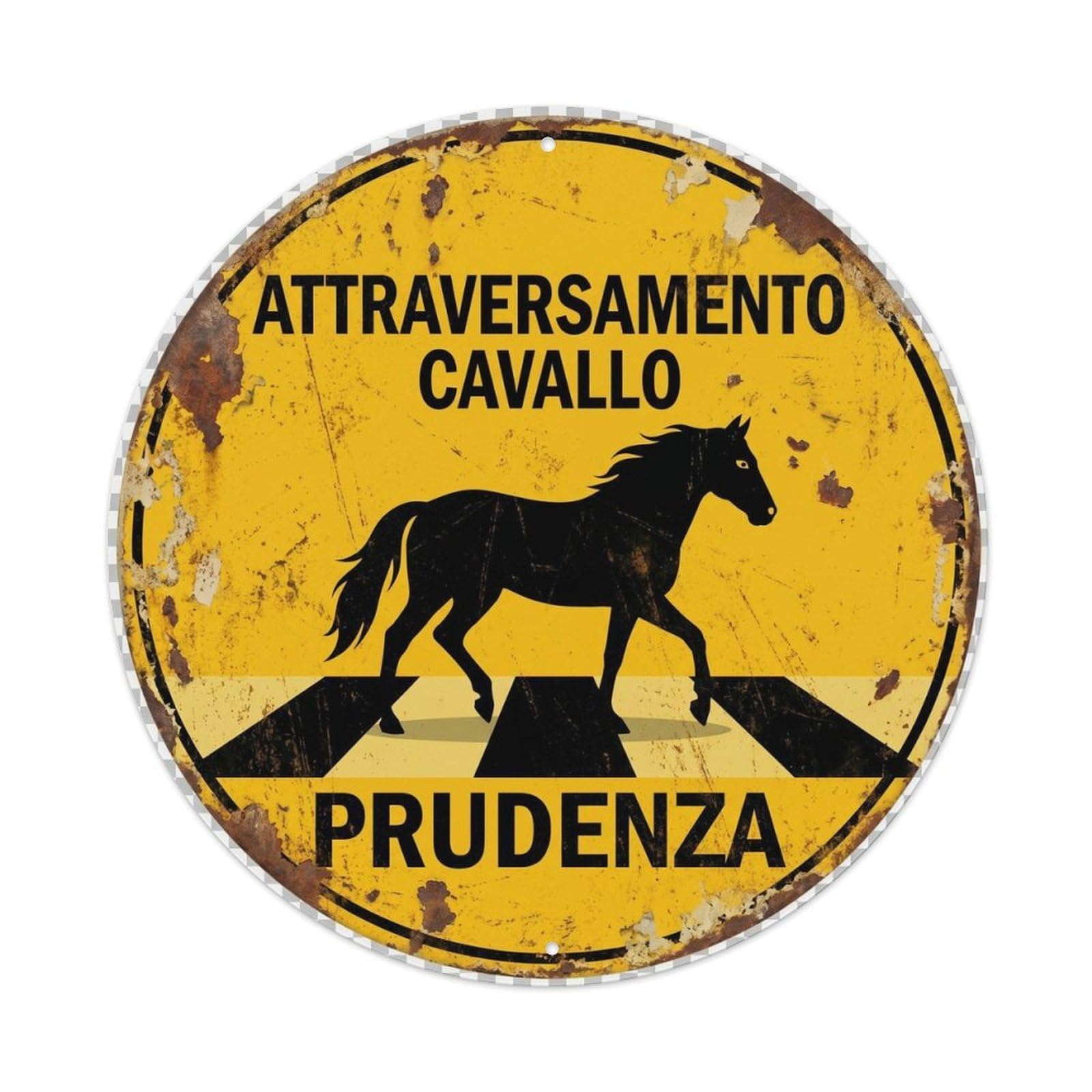 Metal Tin Sign Horse Crossing Prudenza Farmhouse