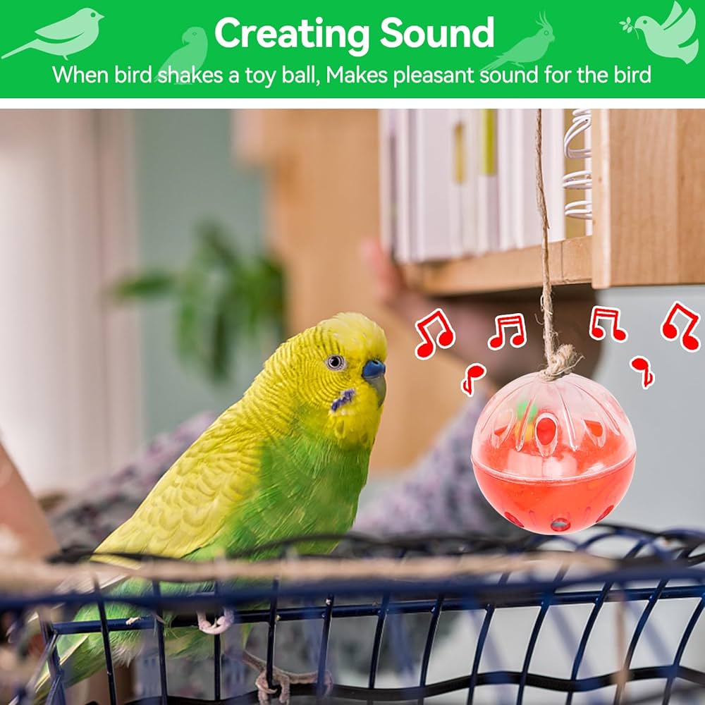 Amazon.co.jp: Agatige バードボール10個鳥のおもちゃベル付き