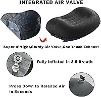 Vista 4 de Almohada inflable ultraligera de viaje para campamento, cómoda, sin ruido, almohadas portátiles para senderismo y mochilero para dormir, almohadas
