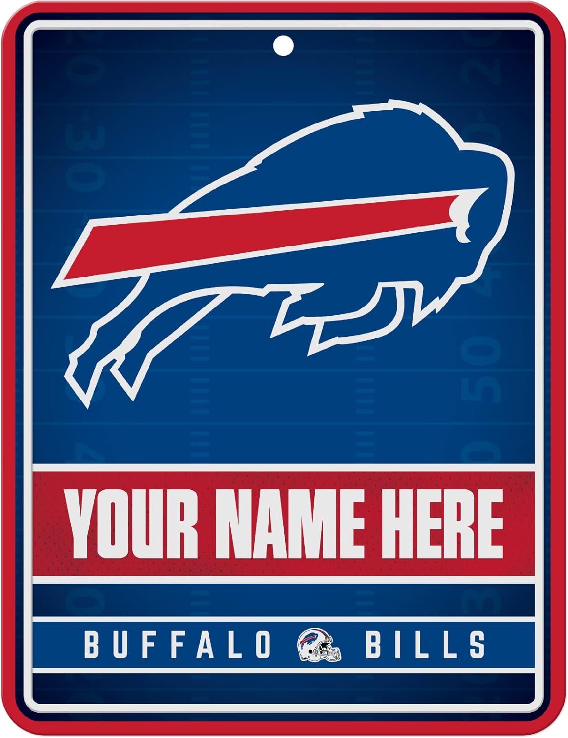 Rico Industries NFL Personalized Metal Parking Sign Personalized/Custom Metal 8.5" x 11" Parking Sign - Home Décor - Indoor/Outdoor - Great Gift for Men, Women, & Fans
