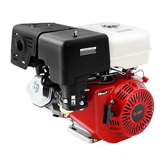 15 HP 8800W Rated Gasoline Engine 420cc 4-Stroke, Horizontal Shaft Industrial Motor, 3600 RPM with 1.72 Gallon Tank, for Water Pumps Generators Mixers