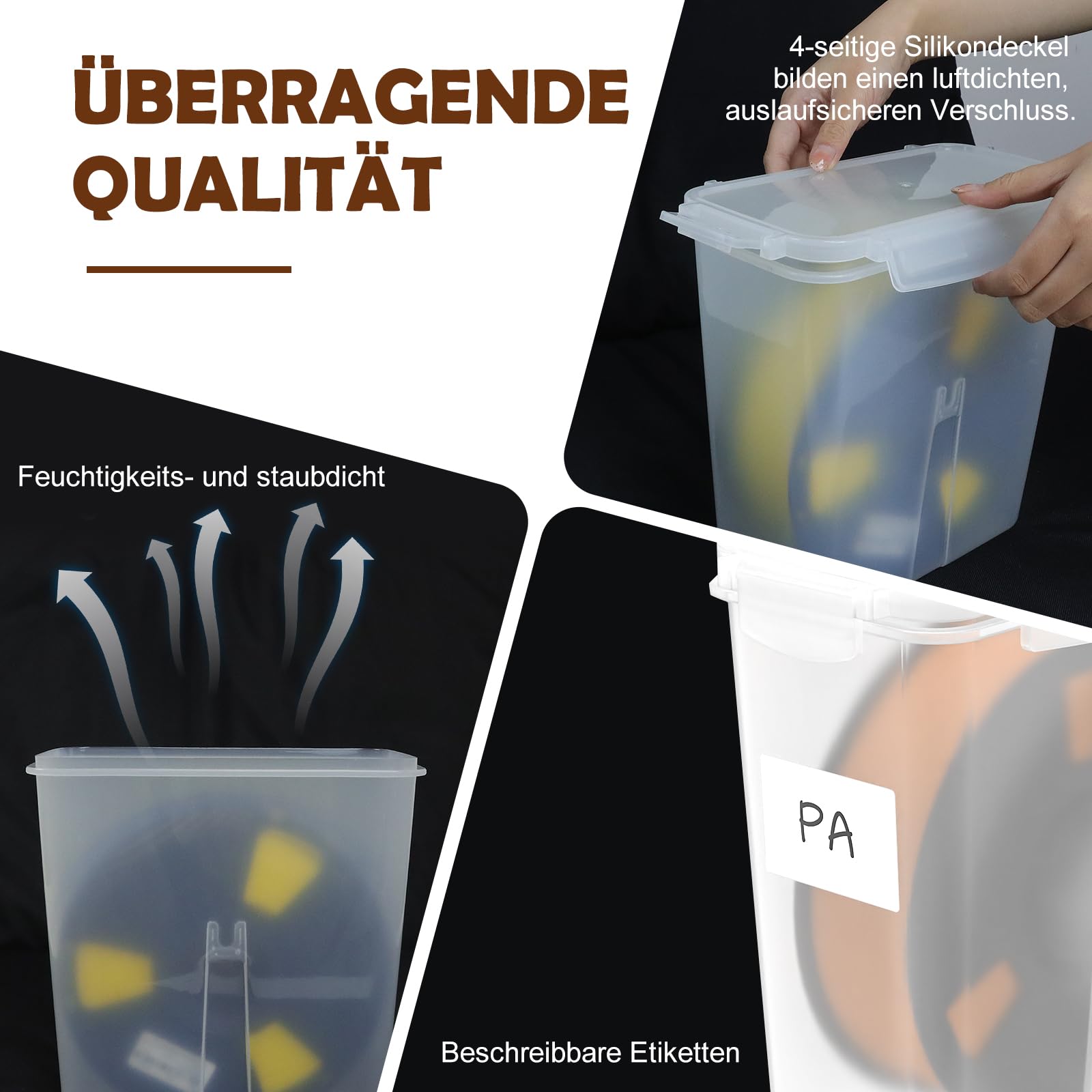 Filament Aufbewahrungsbox für 3D Druck Filament Versiegelung und Schutz - 8 Pack Filament Container - Tragbare Aufbewahrung, Feuchtigkeits- und staubgeschützt 4.0L
