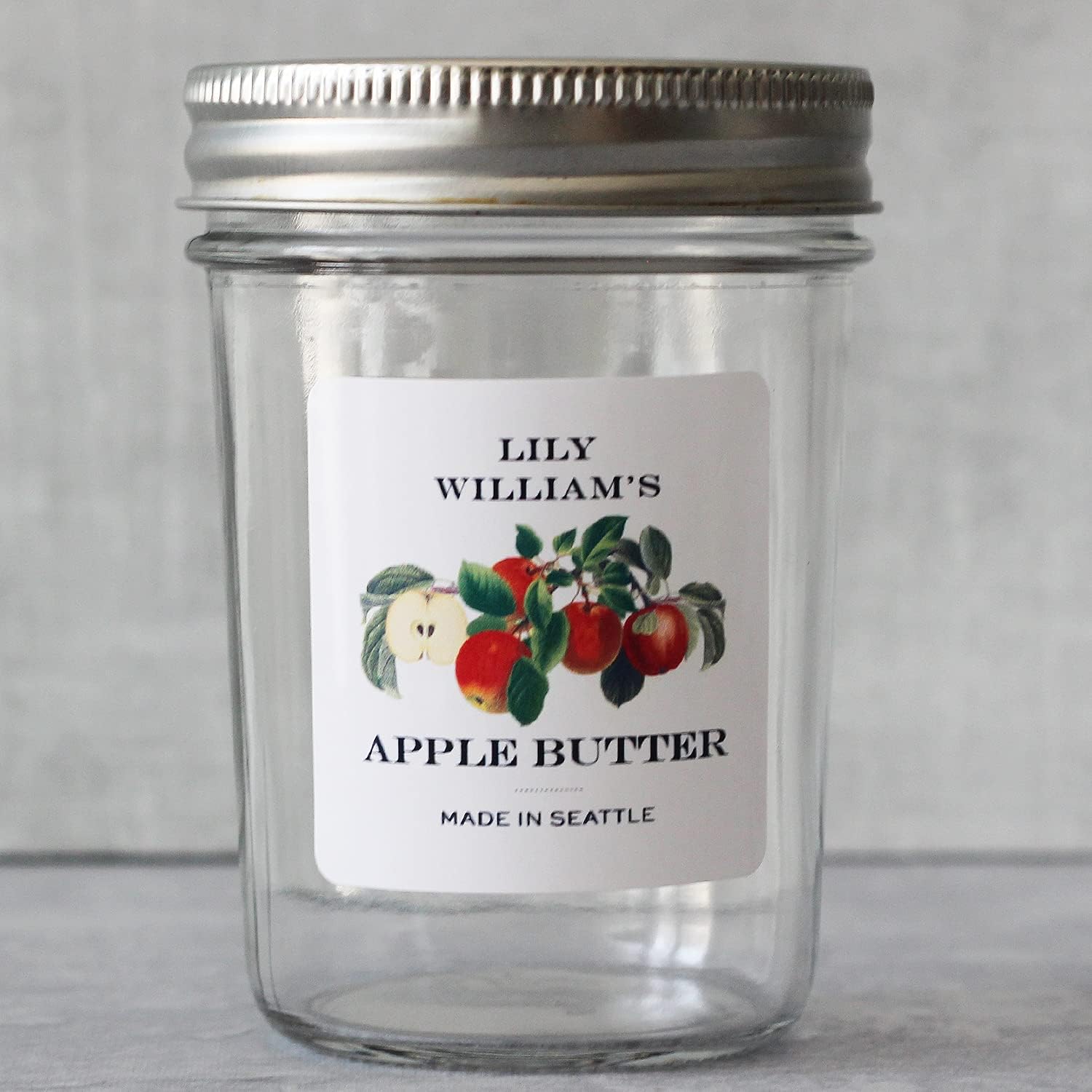 Personalized Victorian Style Fruit Labels for Canning -2" Round or 2" Square - Sets of 18 Labels (2" X 2" Square, Apple)