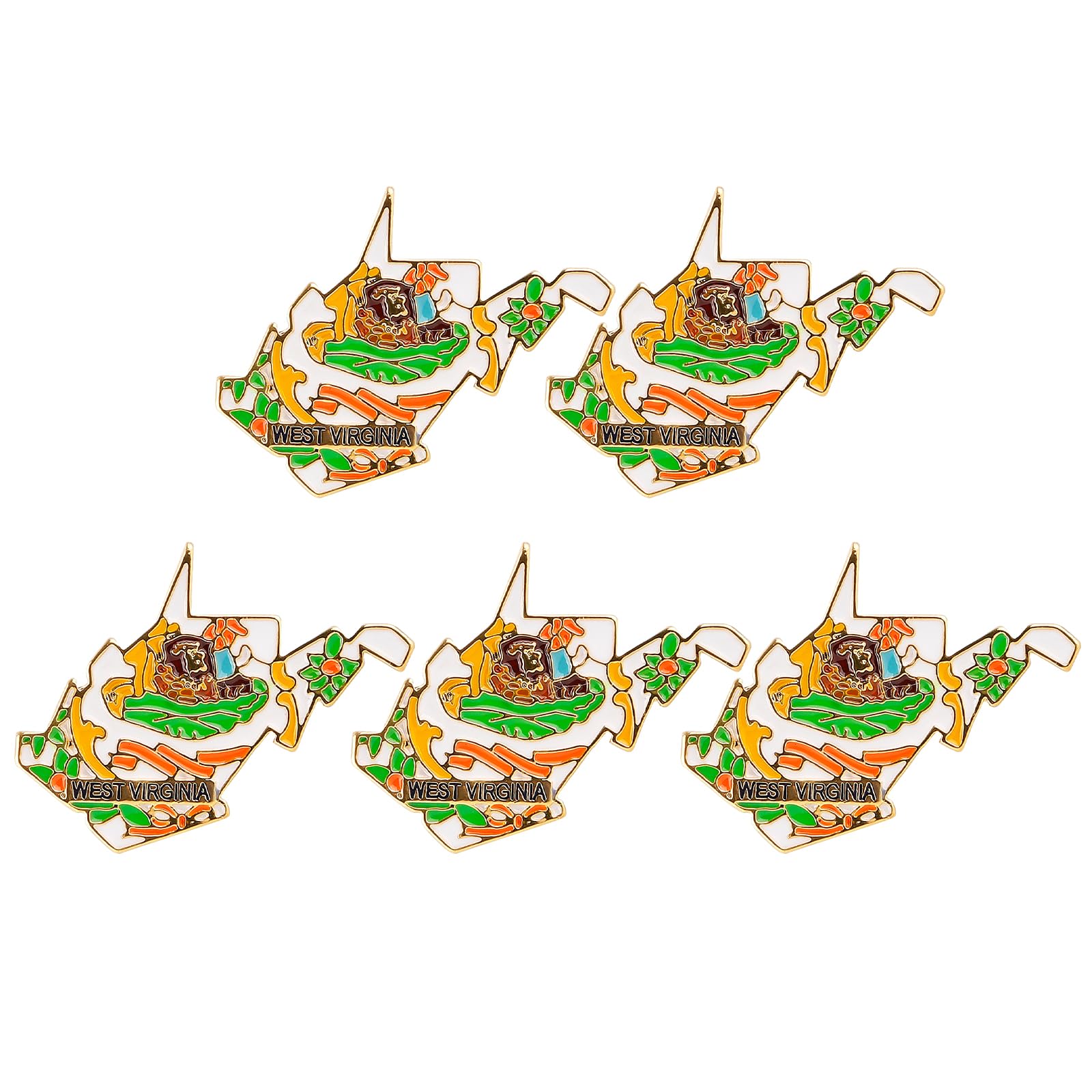 State Shaped Map Lapel Metal Pin Enamel Brooch Keepsake Beautifully Designed for Backpack Hat