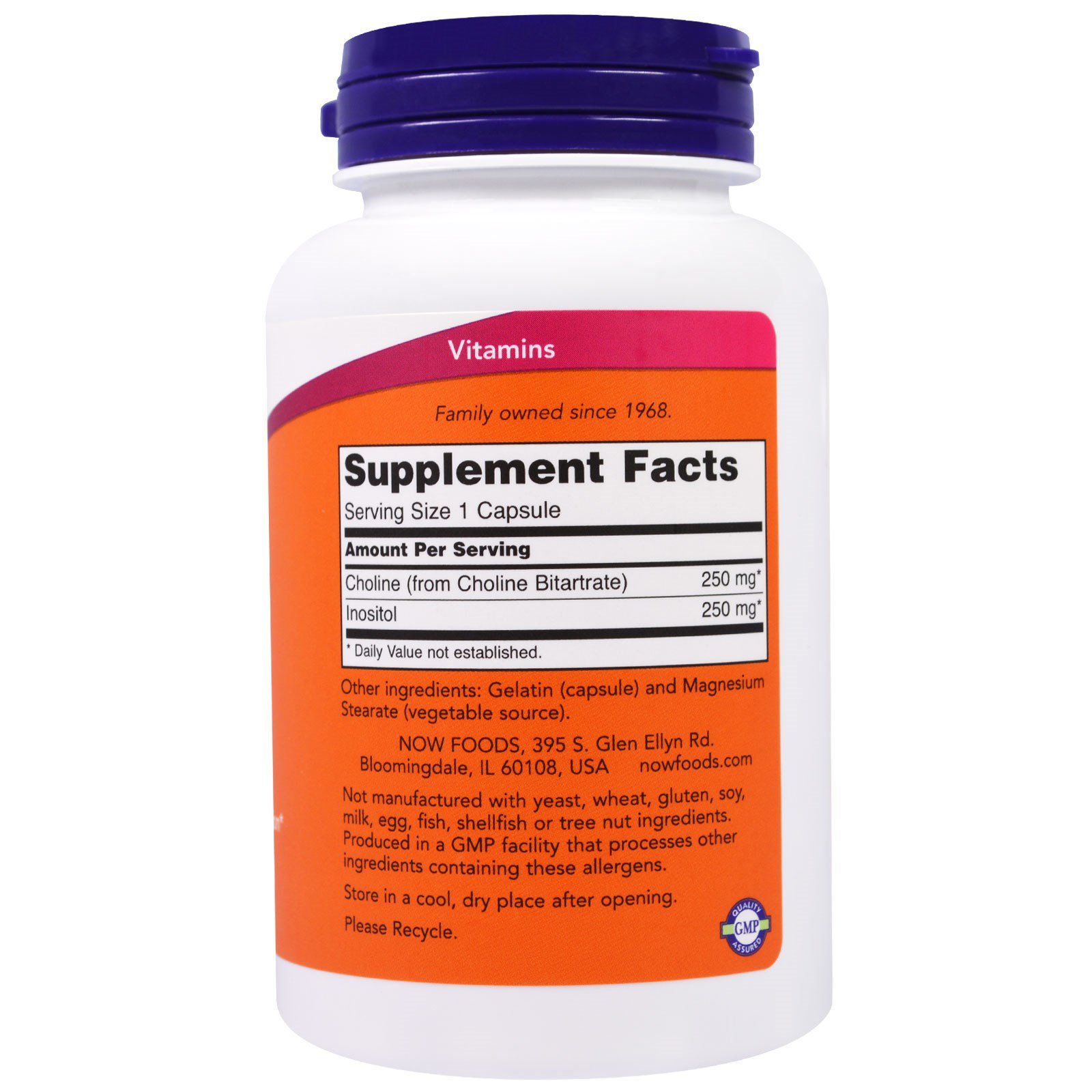 Now Foods 3 Pack Choline & Inositol, 500 mg, 100 Capsules — Amazon image 2
