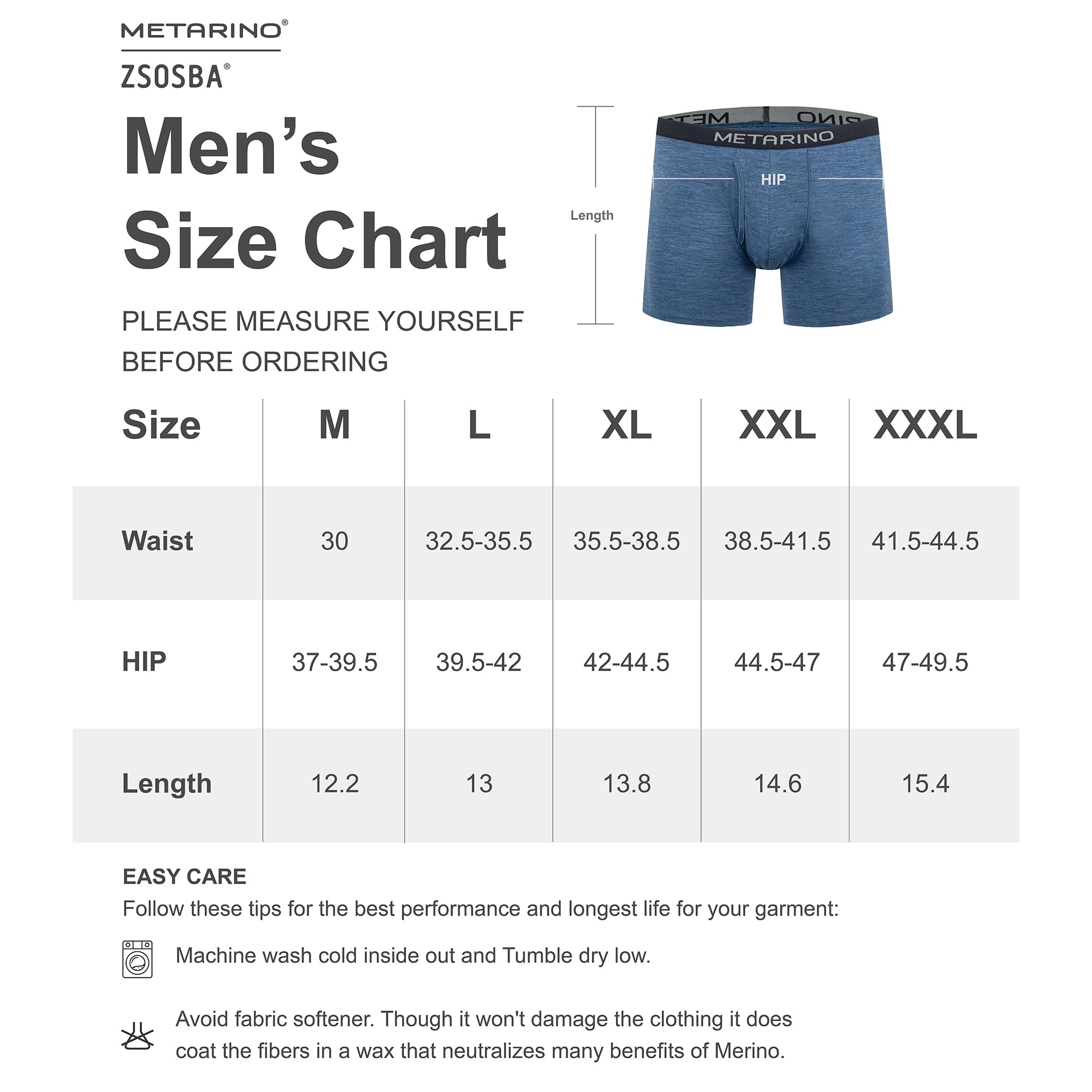METARINO Outdoor-Ready Merinowolle Herren Unterwäsche 3er-Pack – Atmungsaktive Boxershorts zum Wandern, Skifahren & Reisen
