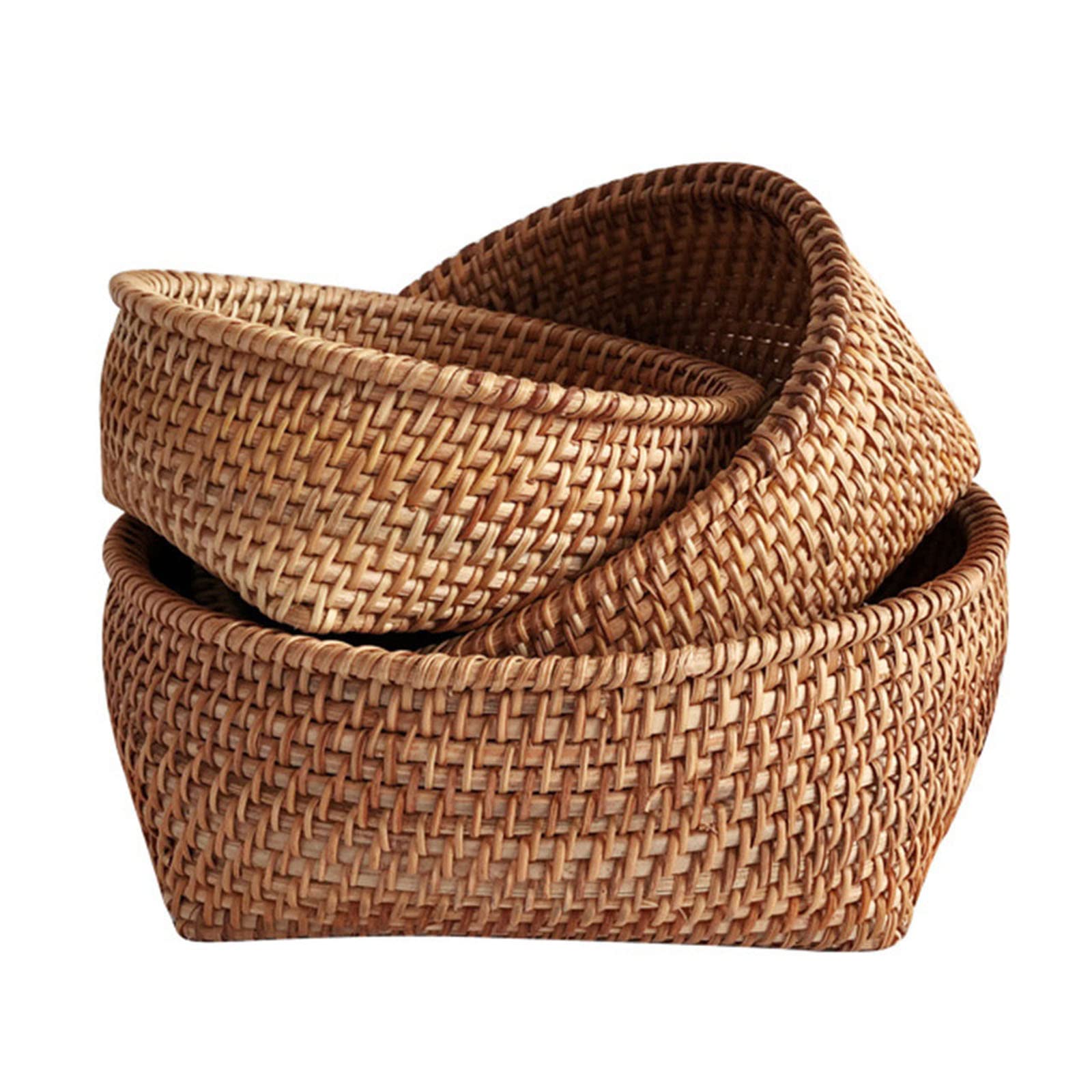 Lirancia Woven Wisteria Basket, Rattan, Fruit Tray, Egg Included, Table Organizer, Kitchen Storage, Obon, Home Use, Cute, Round, Japanese Style (SML Set) SMLセット