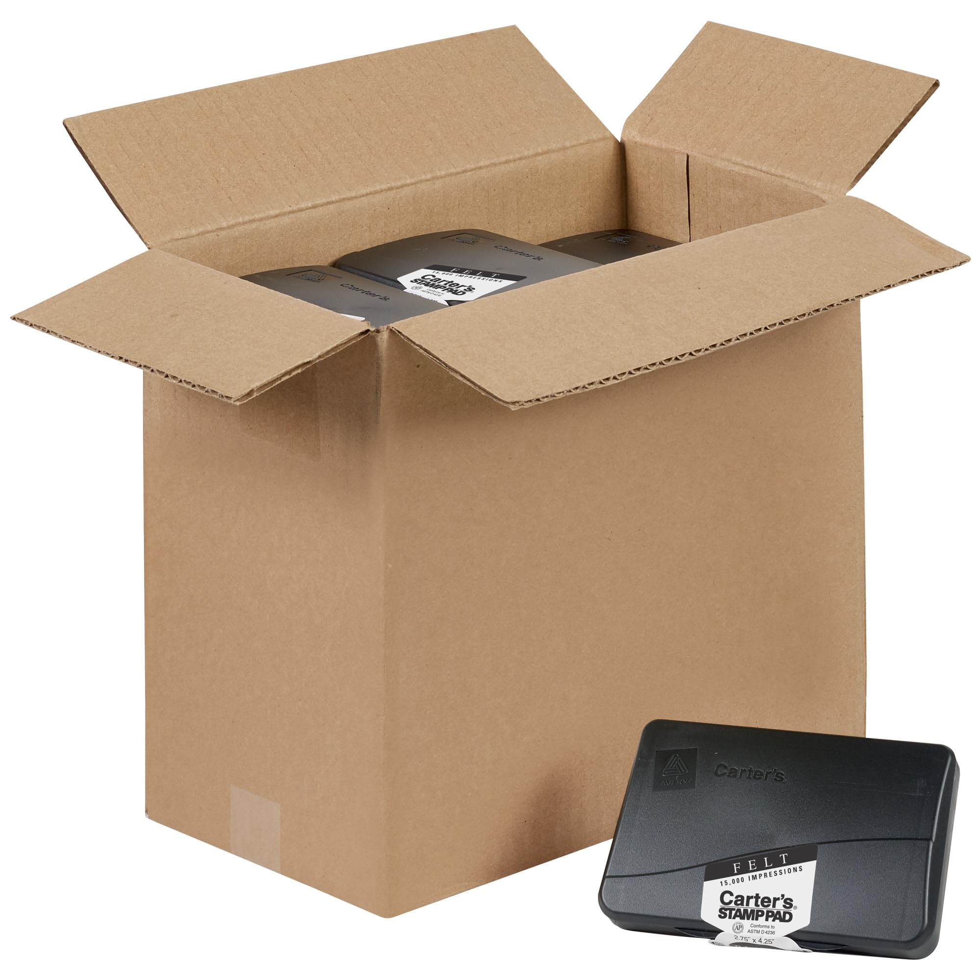 Avery carter timbro feltro, cuscino, 7 x 10,8 cm, confezione da 12, colore: Nero (21081)