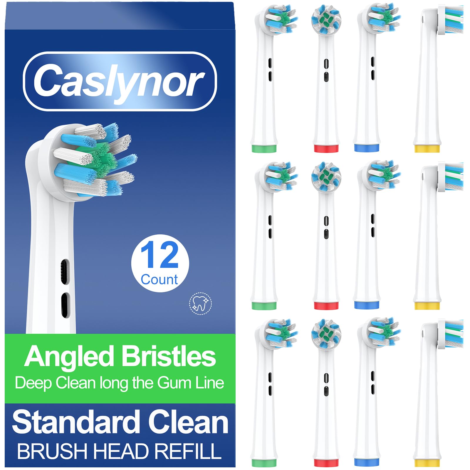 Replacement Heads Compatible with Oral B Braun Pro 100 500 1000 Vitality Smart Genius Cross Bristles for Deeper
