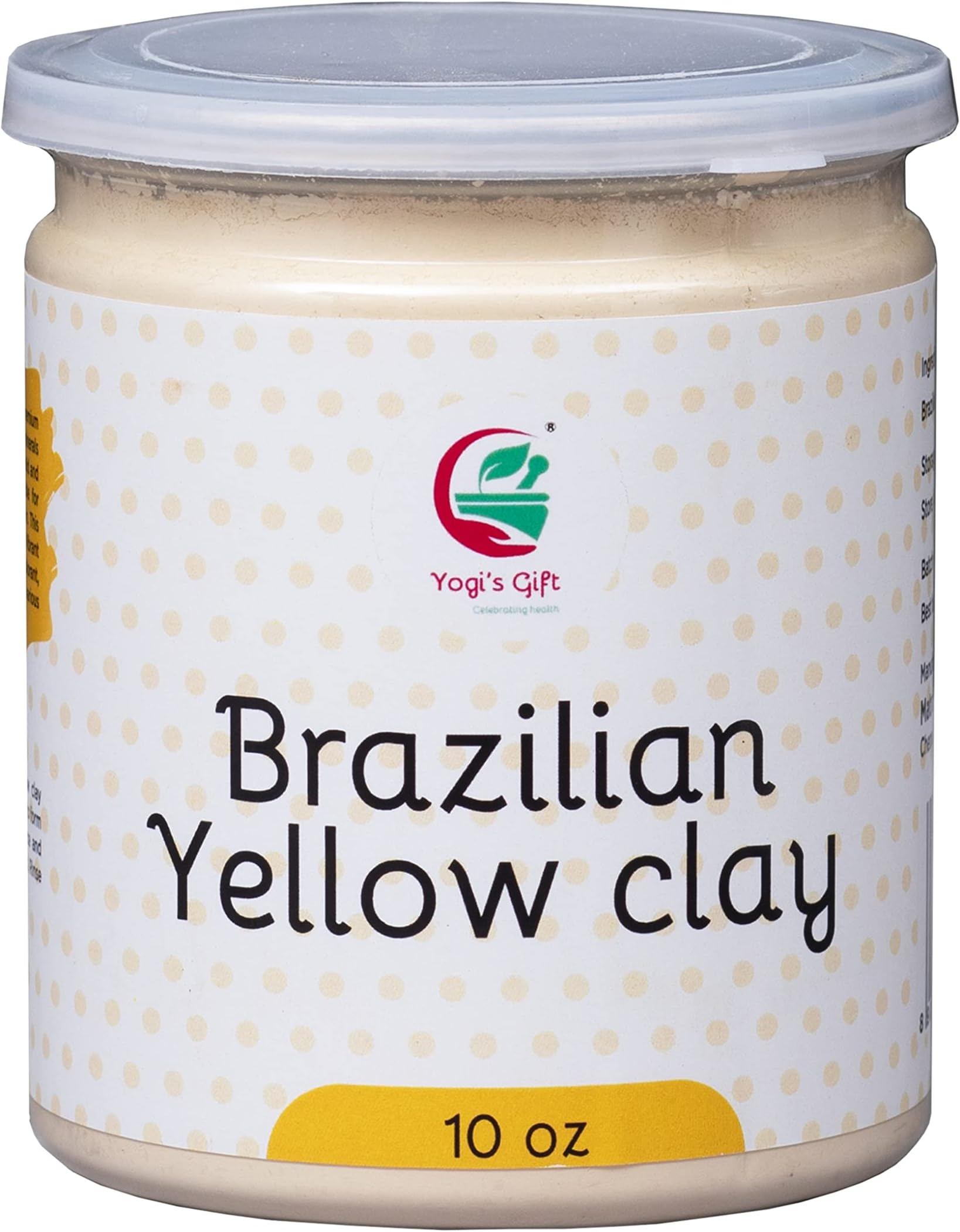 YOGI’S GIFT – Celebrating health Brazilian Yellow Clay 10 oz | 100% Natural Clay Powdered | Soap Making Clay by