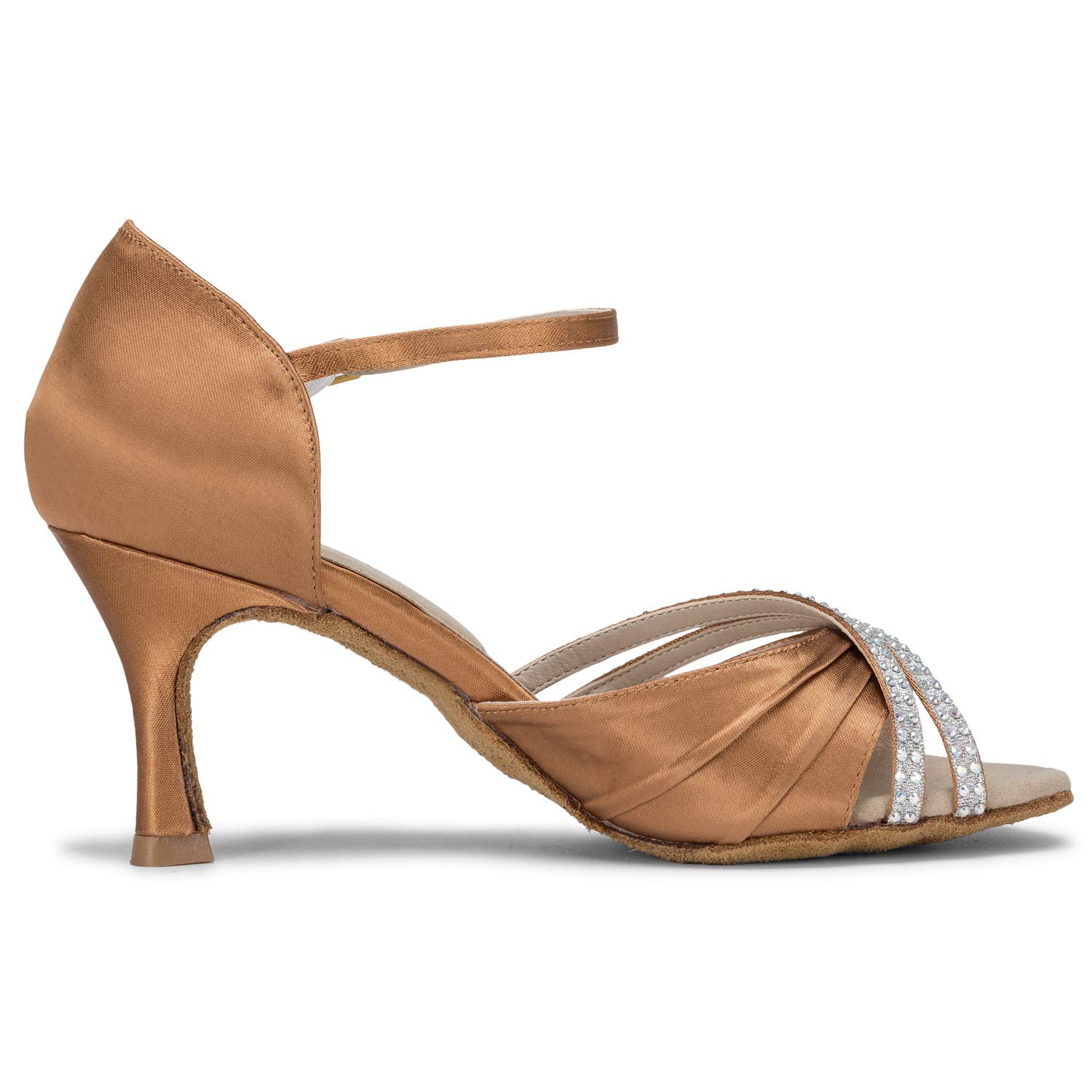 JIAJIA 20524 Damskie Sandaly Latynoskie 7,5cm Obcas Stozkowy Super Satin Buty Do Tanca