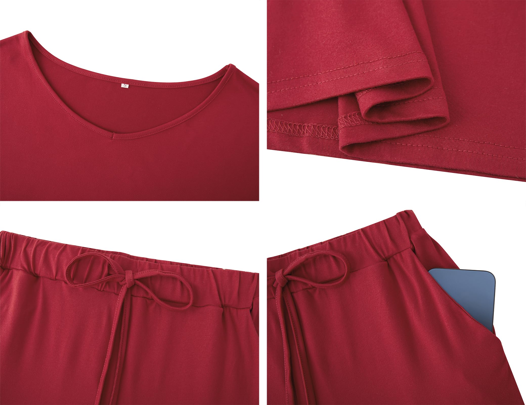 Totatuit Completa Tuta Donna Estiva Completo Sportivo Tute da Ginnastica da Donna Due Pezzi Outfit Felpa T-Shirt & 3/4 Pantaloni Casual Casa Pigiama Set Jogging Training