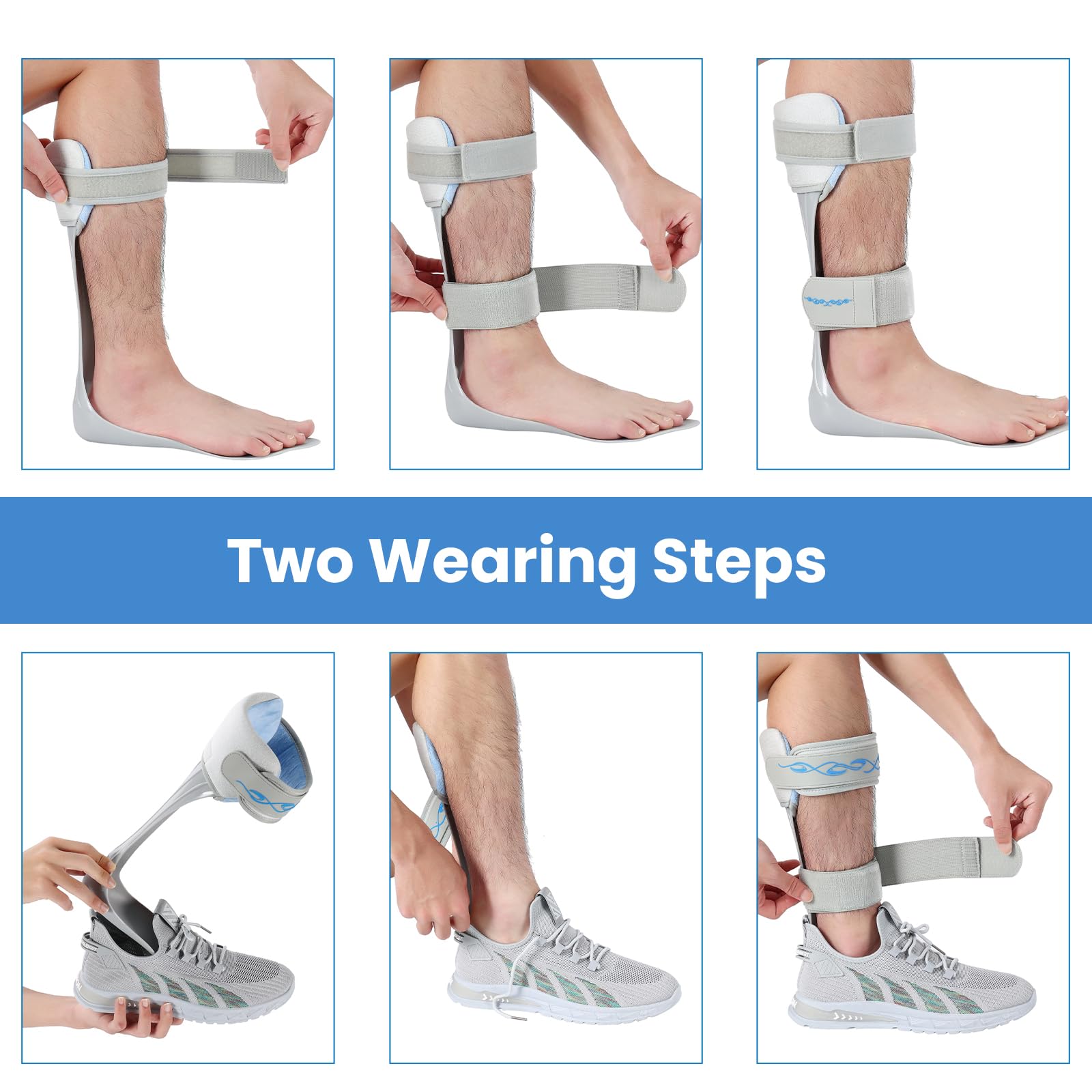 AFO - Soporte estabilizador de pie caído con accidente cerebrovascular, EM, hemiplejia, zapatos de apoyo para pies caídos para ayudar a caminar más fácil y mejor (S-derecho)
