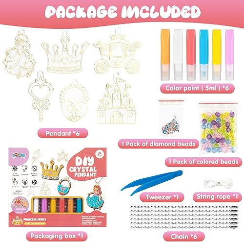 Miniatura 2 de Juego de arte y manualidades de pintura de cristal, kit de atrapasoles colgante de cristal para niños, pintar tus propios atrapasoles, adornos de