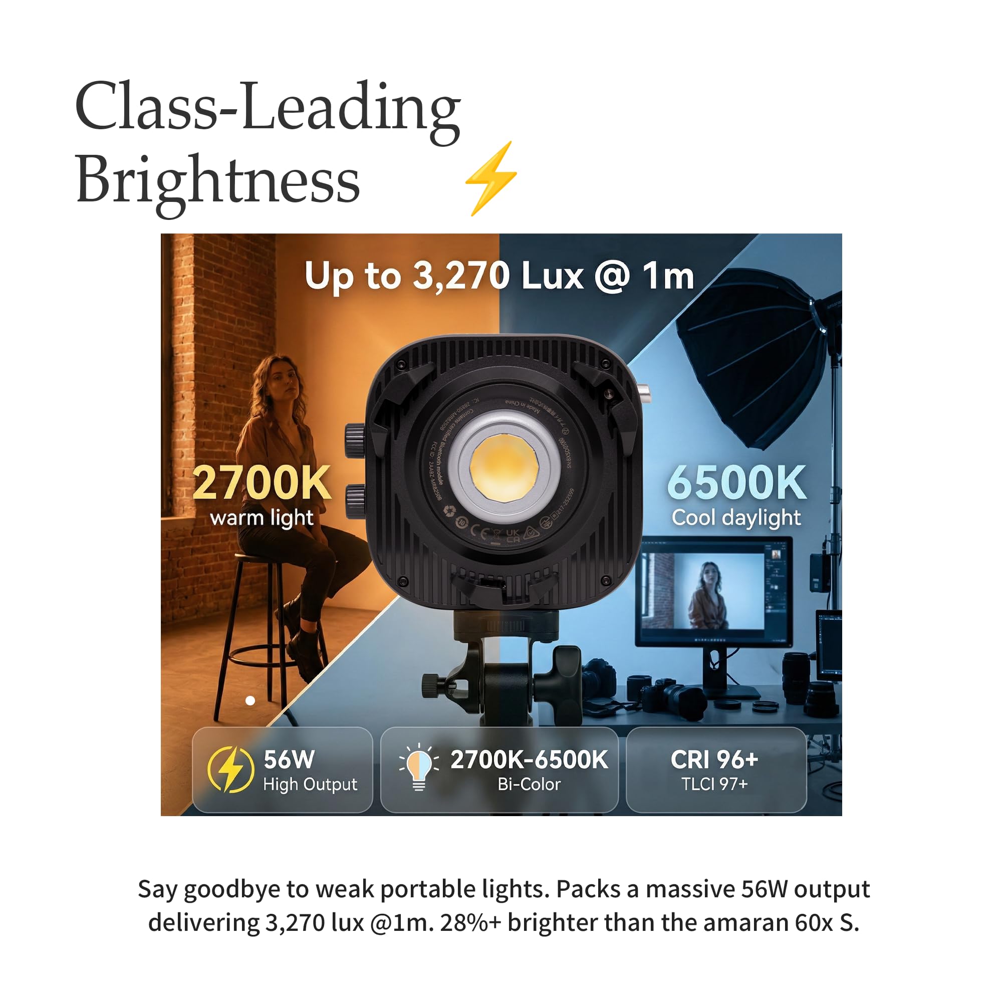 Amazon.com : Amaran Halo 60x Bi-Color LED Video Light, 63W Ultra