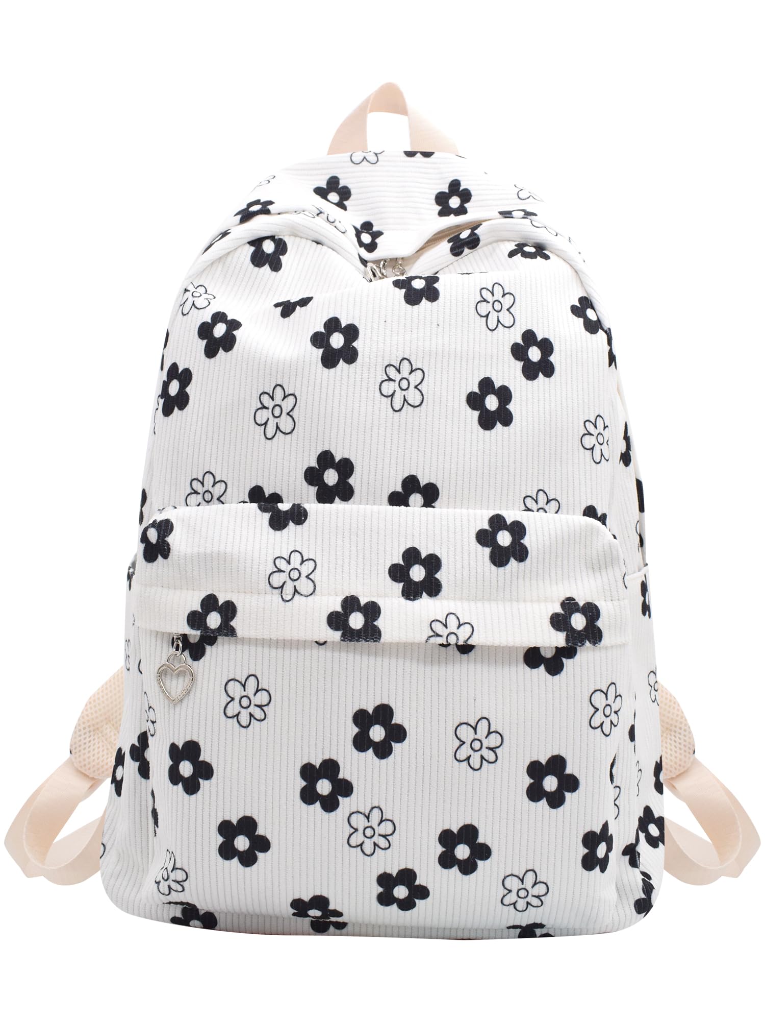 TeeYee Damen Cord Rucksack Backpack Schule Blumig Lässig Lei