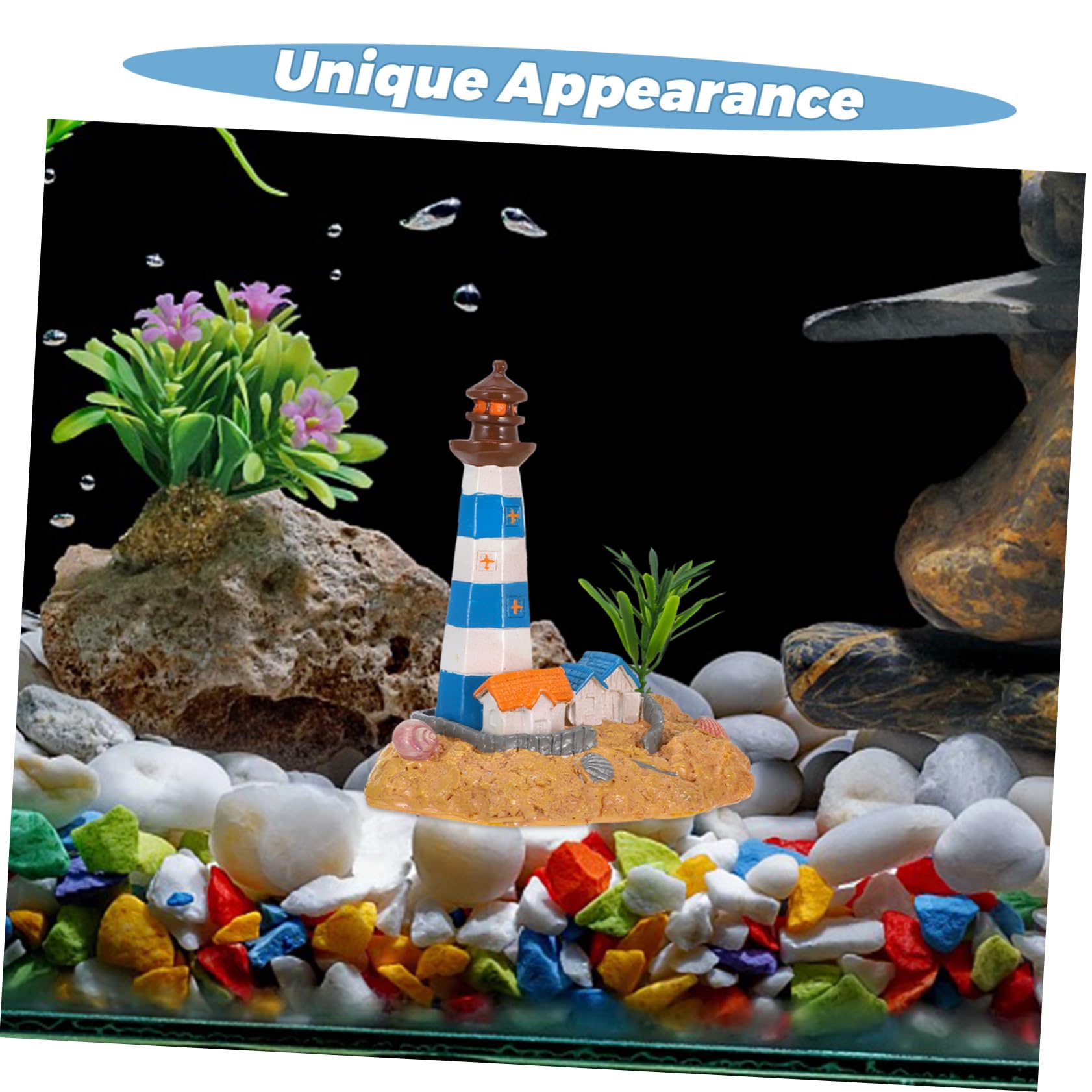 Cabilock 3 Piezas Adornos De Acuario Decoración De Acuario De Peces Decoraciones para Esconder Acuarios Decoración del Faro del Patio Decoración De Faro Náutico Adornos para Peceras Resina