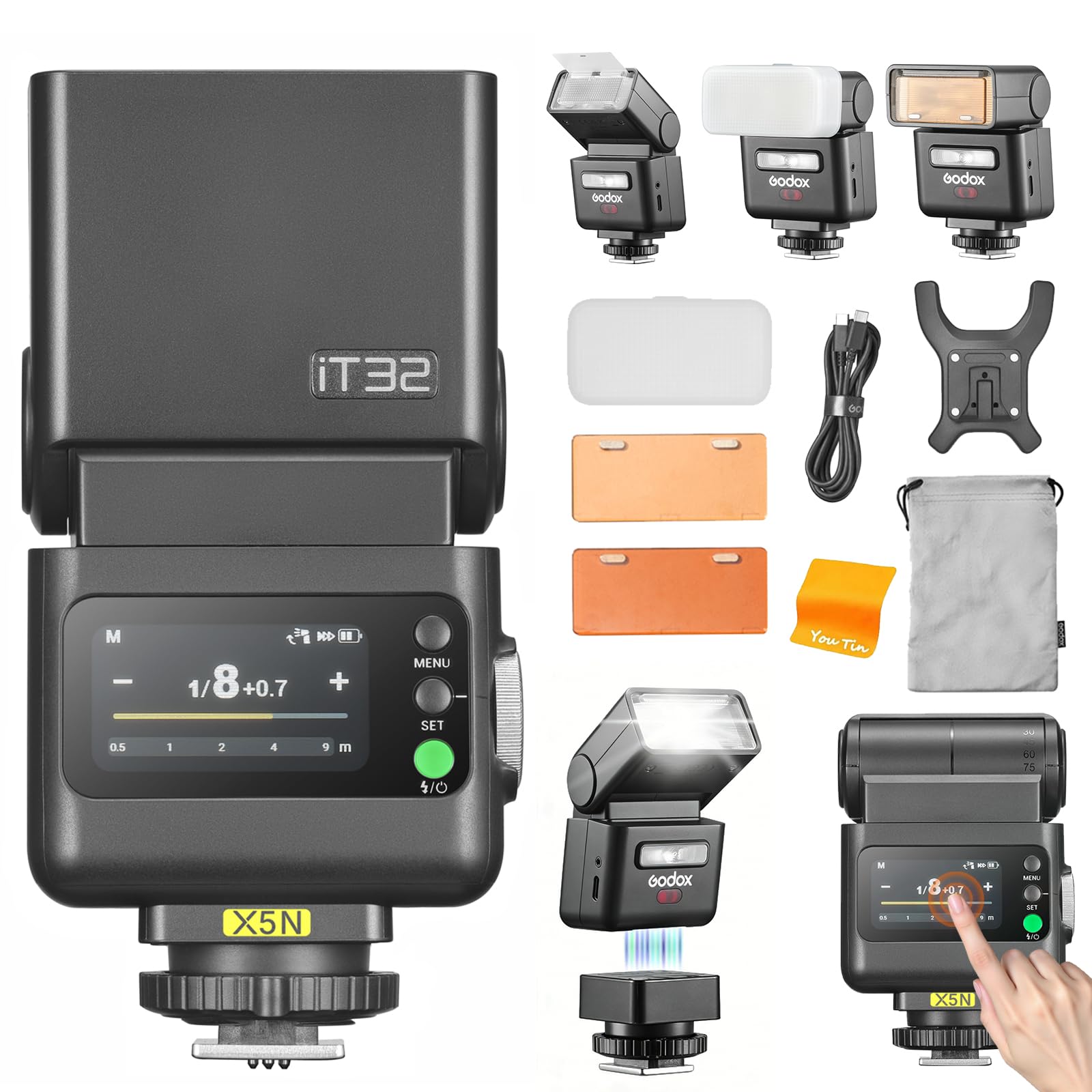 Amazon | GODOX IT32フラッシュユニットとX5トリガーは、タッチ