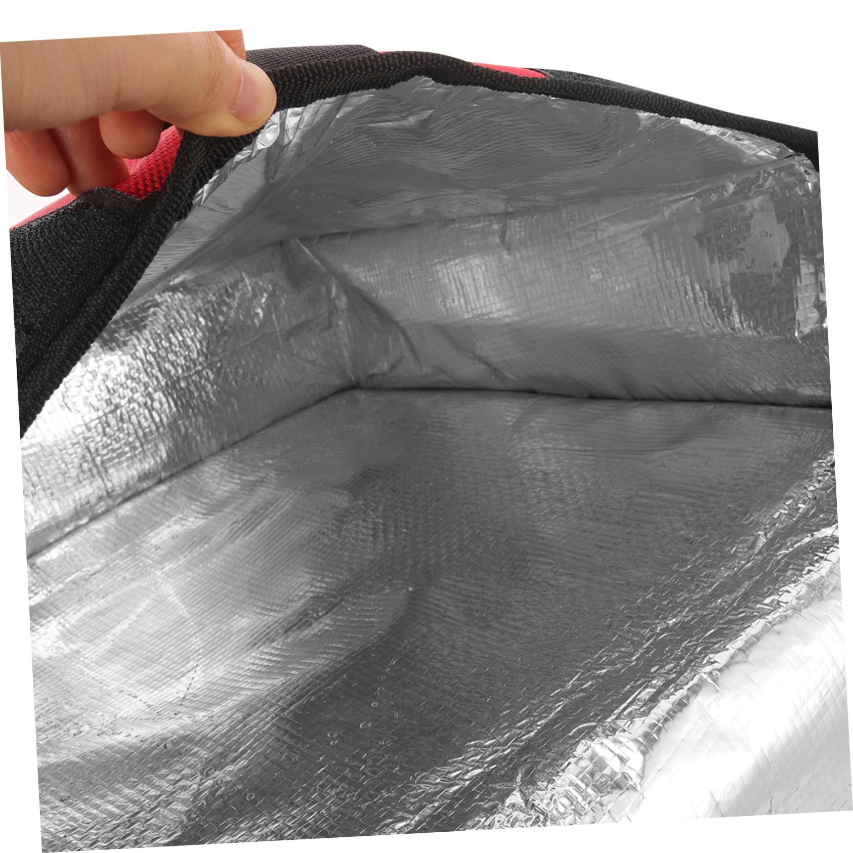 Sac à Pizza Grand Format Rouge Sac Chauffant pour Livraison Isolation Thermique Professionnelle avec Fermeture et Poignée Robuste Résistant à Humidité pour Restauration et Usage