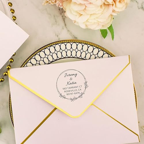 Miniatura 5 de Sello personalizado con autoentintado de dirección de retorno, sello personalizado con logotipo de texto  Sello de logotipo de negocios  Sello de