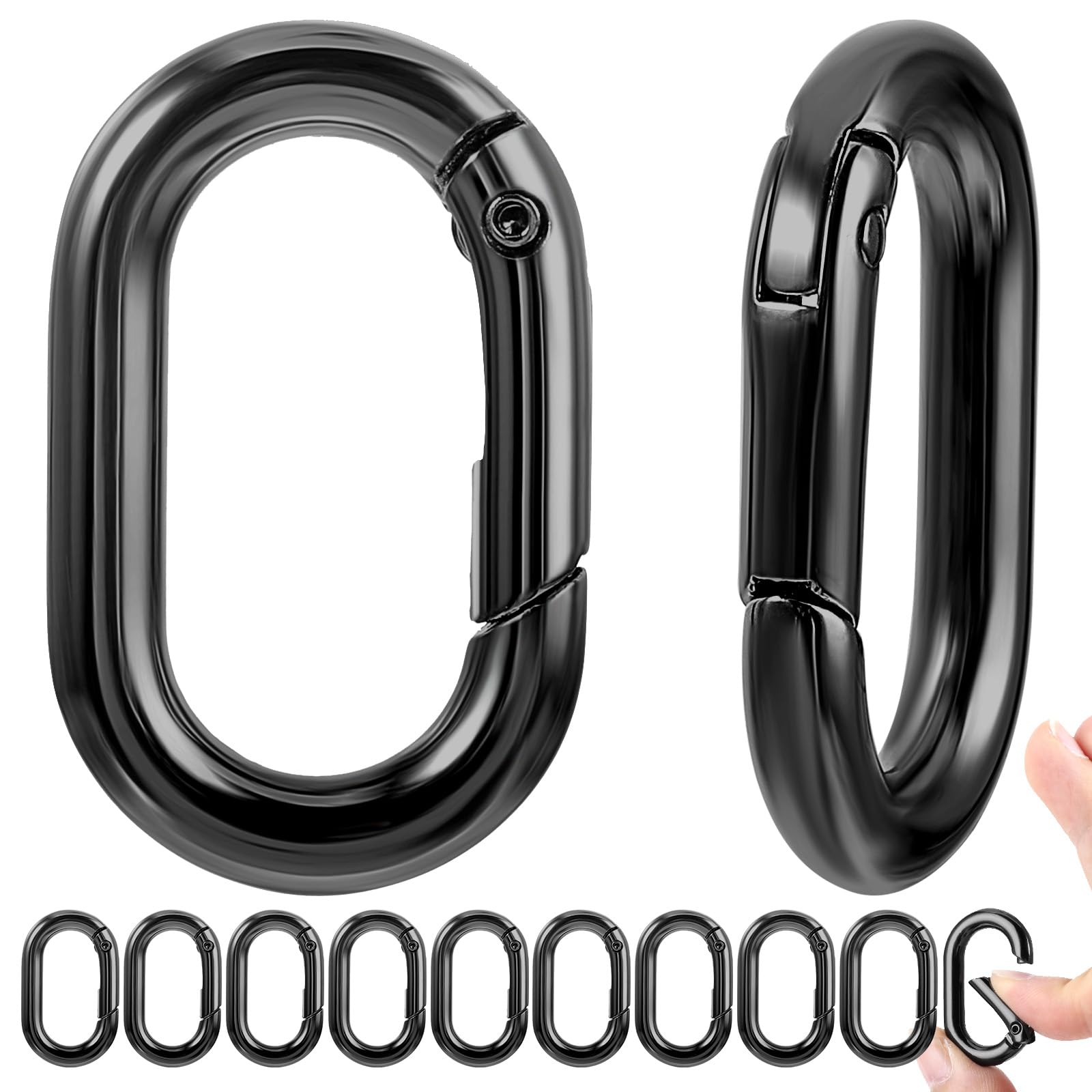 Small Carabiner,Black Carabiner,O-Ring Key Ring
