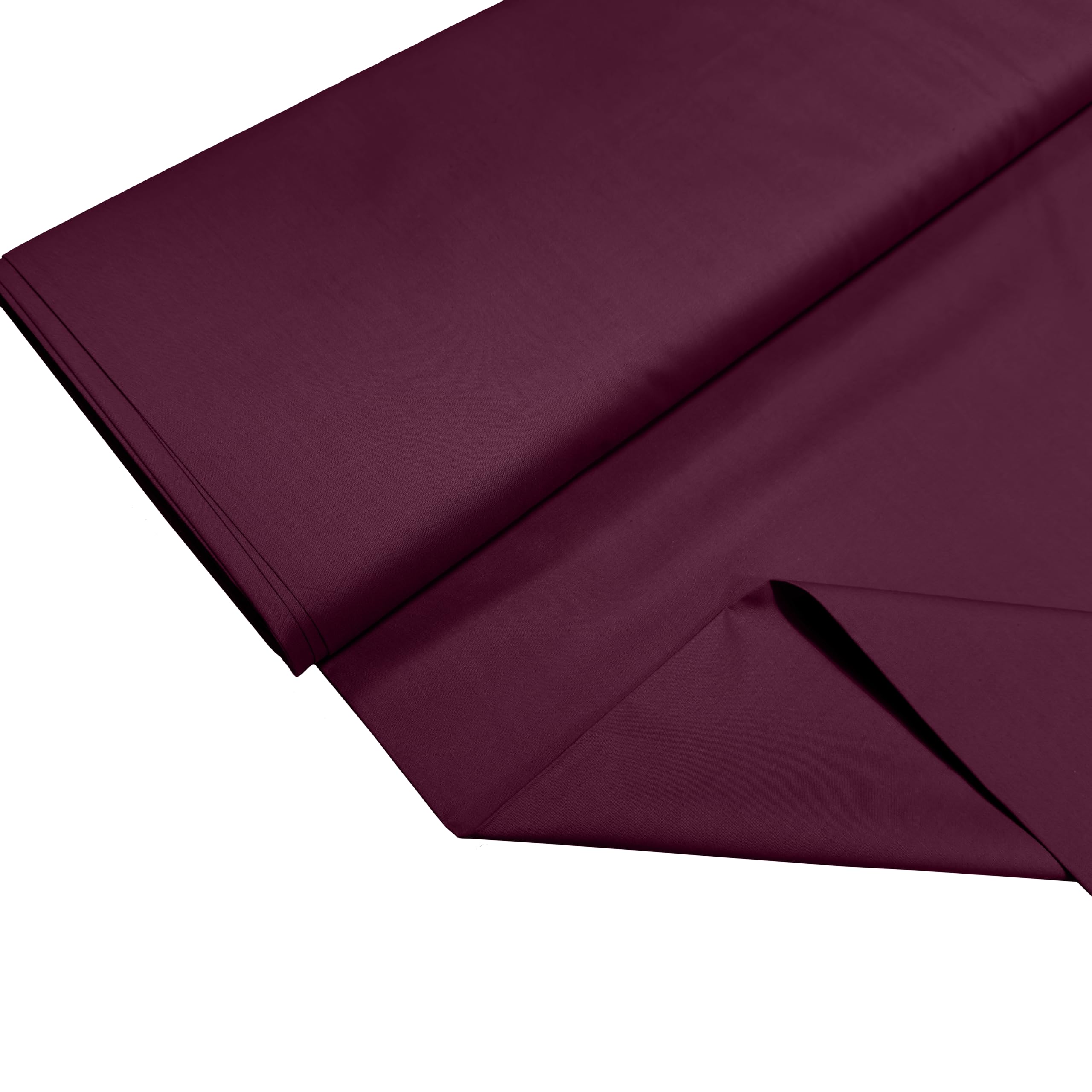 100% Cotton Percale Fabric – 200 Thread Count, 120 GSM, Breathable & Durable Material for Bedding, Quilting & Sewing - 1000cm x 112cm (Plum)