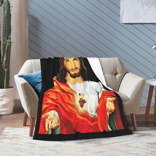 Miniatura 4 de Manta de franela ultrasuave del Sagrado Corazón de Jesús para habitación, manta de franela cálida