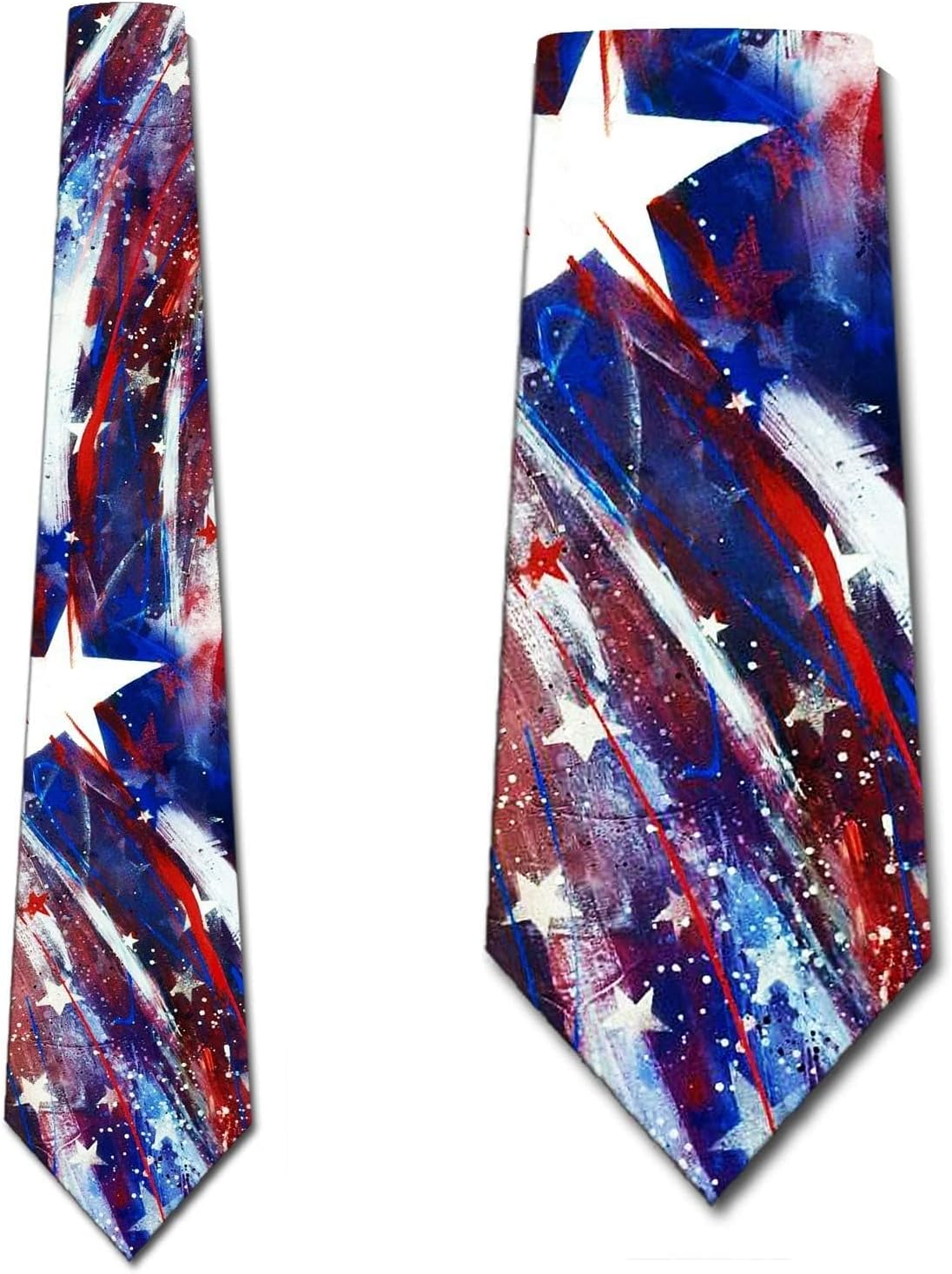 Three Rooker Patriotic Ties Mens Art Abstract Flag Neck Tie