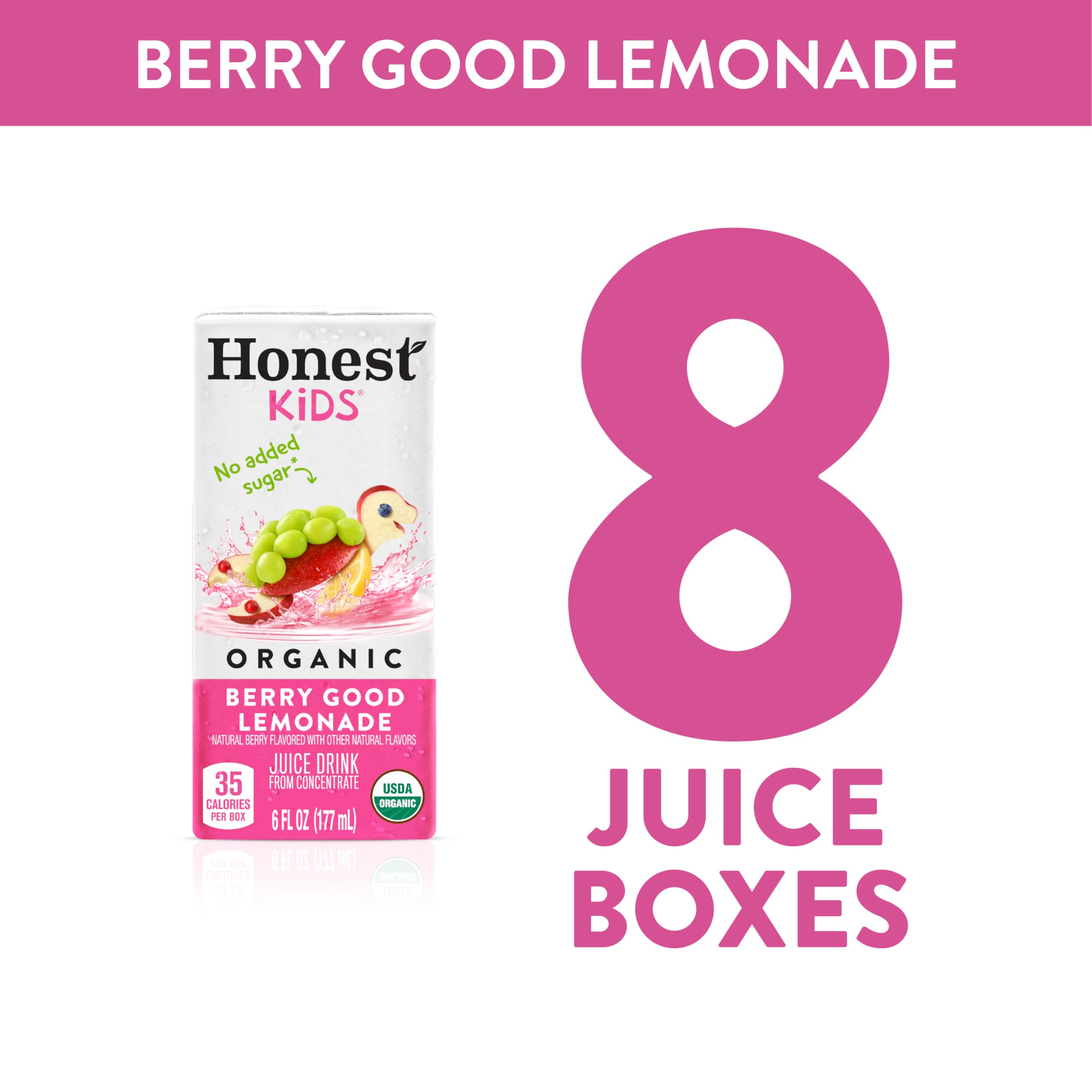 Honest Kids Organic Berry Good Lemonade, 8 boxes, 6 fz ea