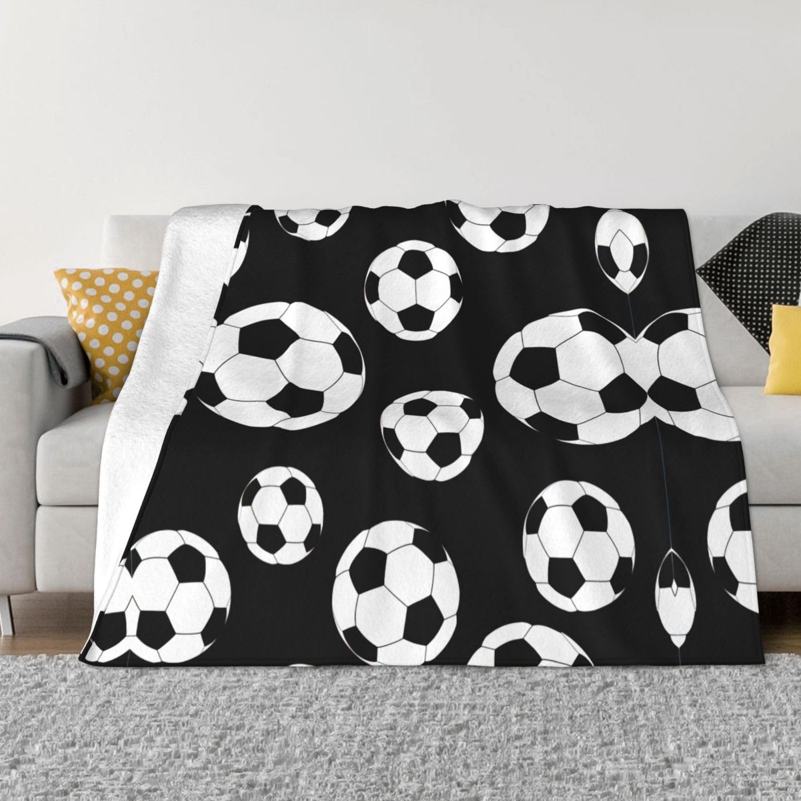 Couverture en flanelle légère football jeté de canapé voyage douce