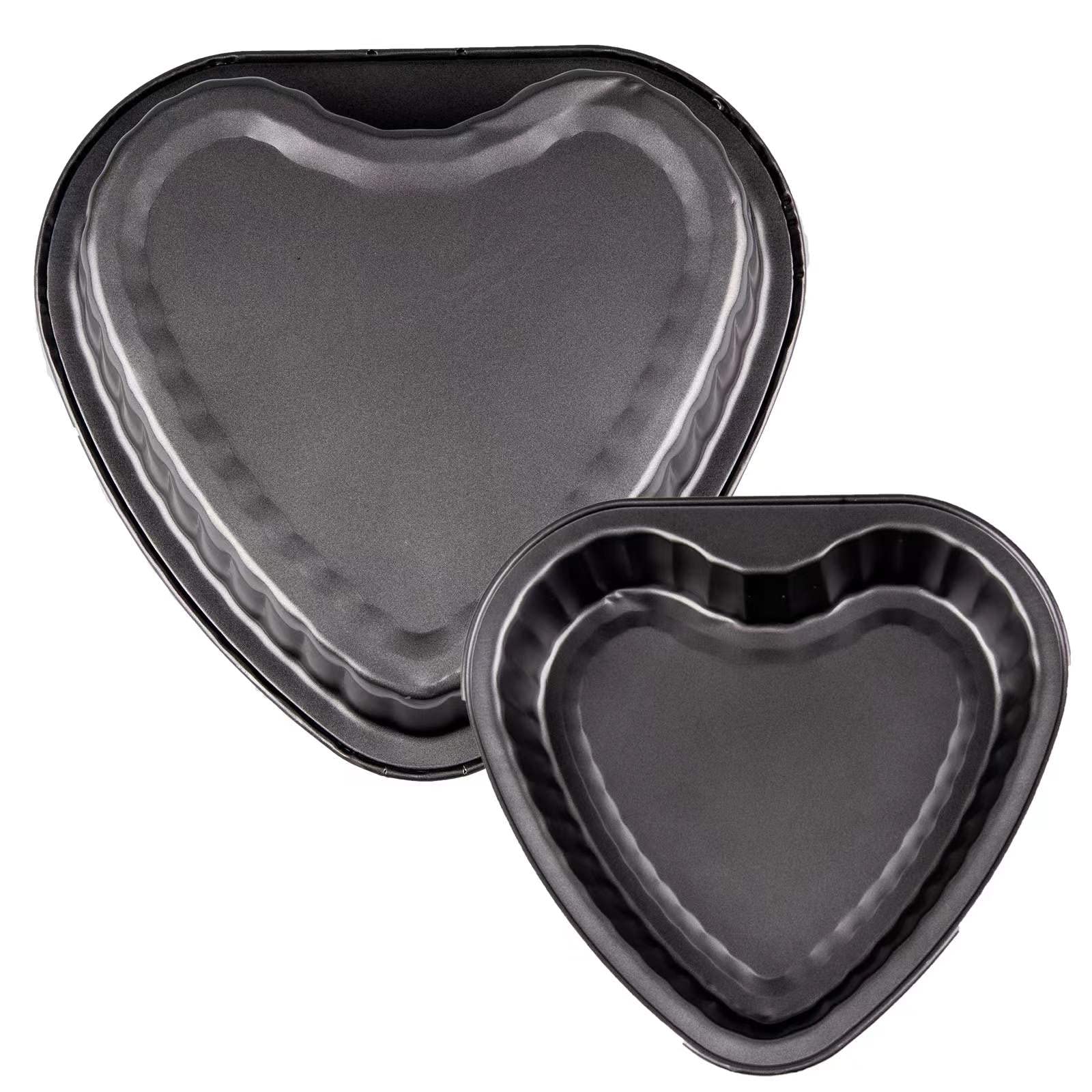 Lot de 2, moules à gâteau en forme de cœur - 20,3 cm et 23,9 cm - Moules à biscuits pour la Saint-Valentin, la pâtisserie, un mariage, un anniversaire