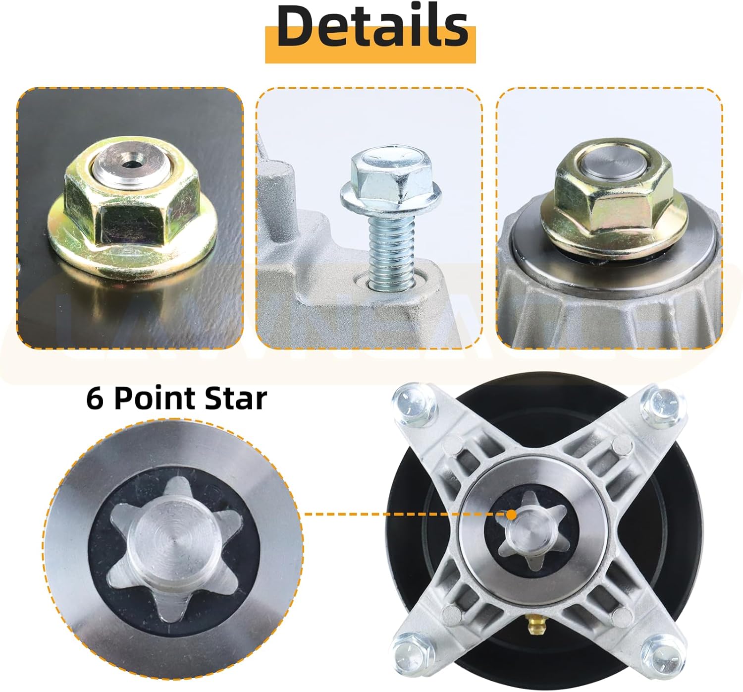 2 Pack 918-06991 Spindle Assembly with 756-05034A Idler Pulley Replaces Spindle Assembly 918-06991 Deck Spindle 42 Mowing Deck 618-06991 Spindle for Huskee LT4200 Craftsman T110 T1200 Decks