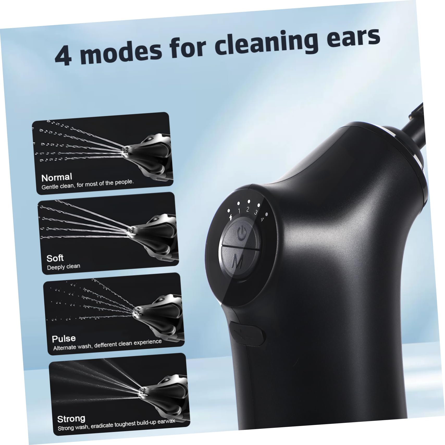 FRCOLOR Kit De Limpieza De Oídos Eléctrico Eliminador De Cerumen Lavador De Oídos Para Adultos