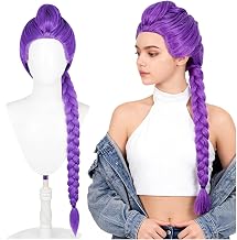 Perruque Costume Chasseur pour Enfants, 100CM Perruque Violette Tressées Pour Enfants et Adultes pour Déguisement Hunter, Animes Cosplay Costume pour Costumes de Fête, Spectacles et Soirées