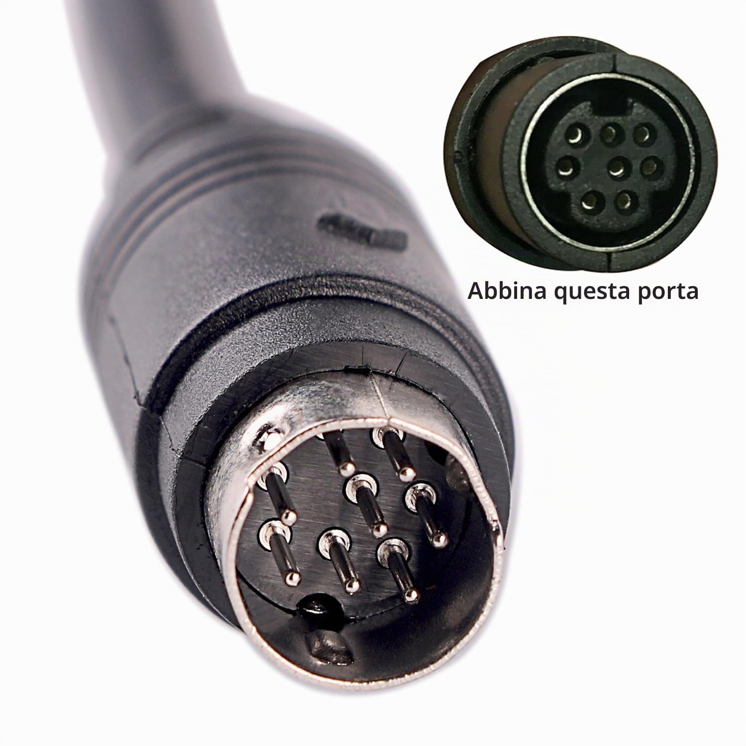 Cavo adattatore da mini DIN a 8 pin maschio a cavo nudo, connettore MD8 per fai da te e riparazioni (3 metri)