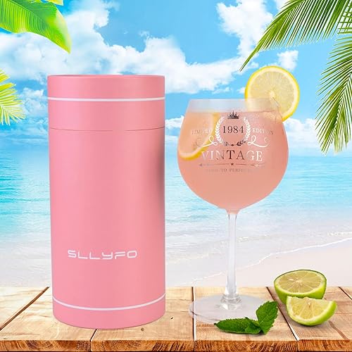 Miniatura 2 de Sllyfo Regalos de 40 cumpleaños para mujer, copa de vino impresa vintage de 1984 de 22 onzas, divertida idea de regalos de cumpleaños de 40 años