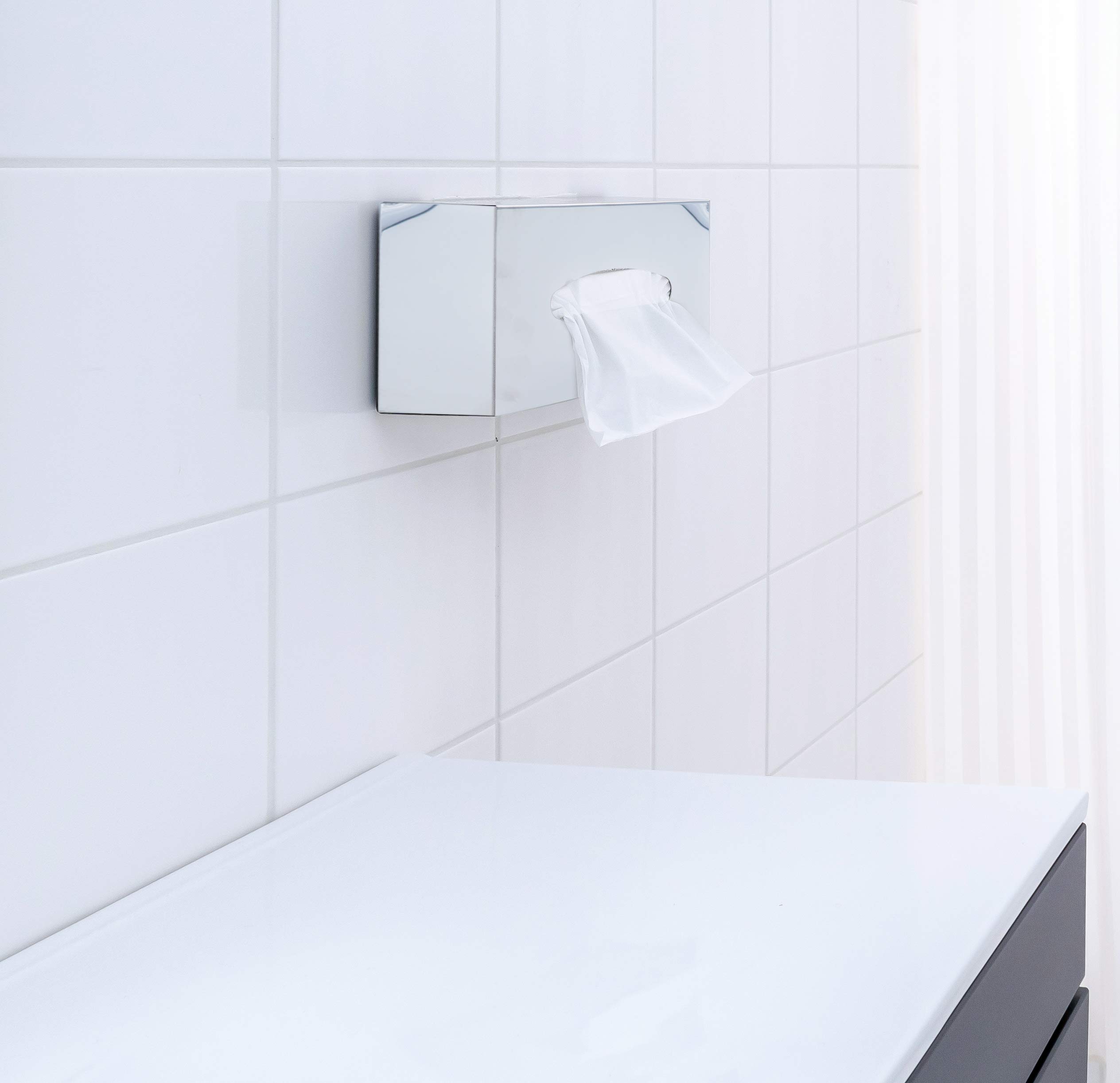 RIDDER Classic - Scatola Porta fazzoletti, in Acciaio Inox Cromato Opaco 26 x 13,5 x 7,8 cm, Acciaio Inox, Lucido, ca. 26 x 13,5 x 7,8 cm