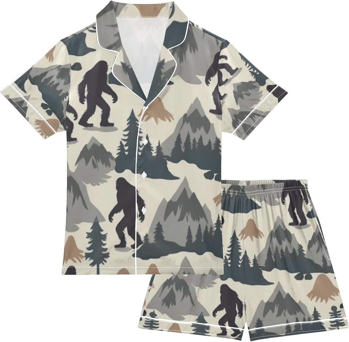 Silk Pajamas Sets Soft Satin 2 Piece Pjs Set Short Sleeve Sleepwear Nightwear