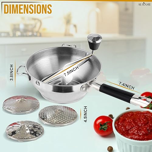 Miniatura 2 de Molinillo de alimentos de acero inoxidable de alta calidad, puré, colado y molienda sin esfuerzo para sopas, salsas, alimentos para bebés y más,