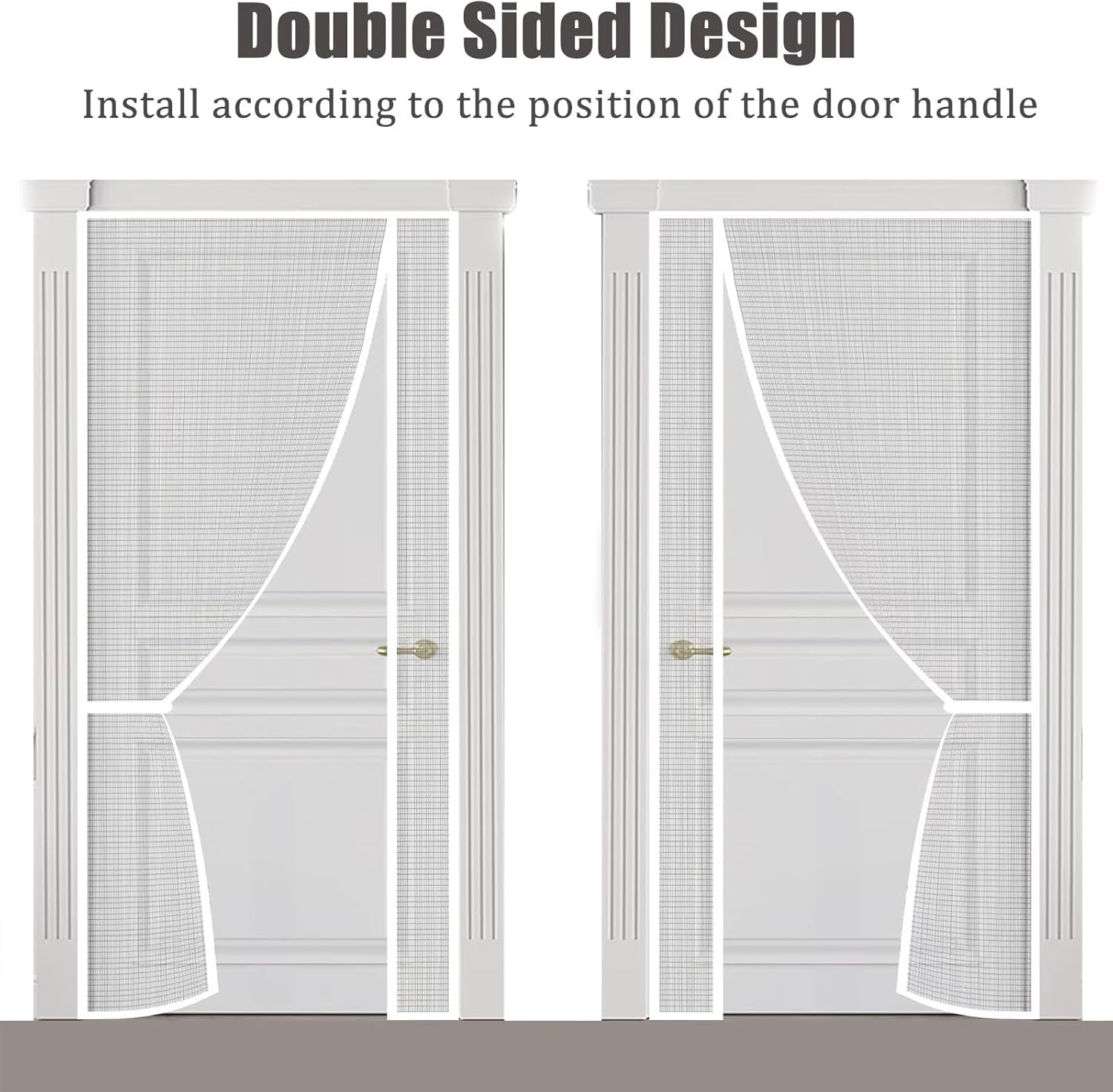 Magnetic Door Curtain Pleated Door Curtain Folding Door 85x215cm(33x84in) Magnetic Screen Door - Easy Installation, Tear-Resistant, Pet and Kid Friendly Screen White