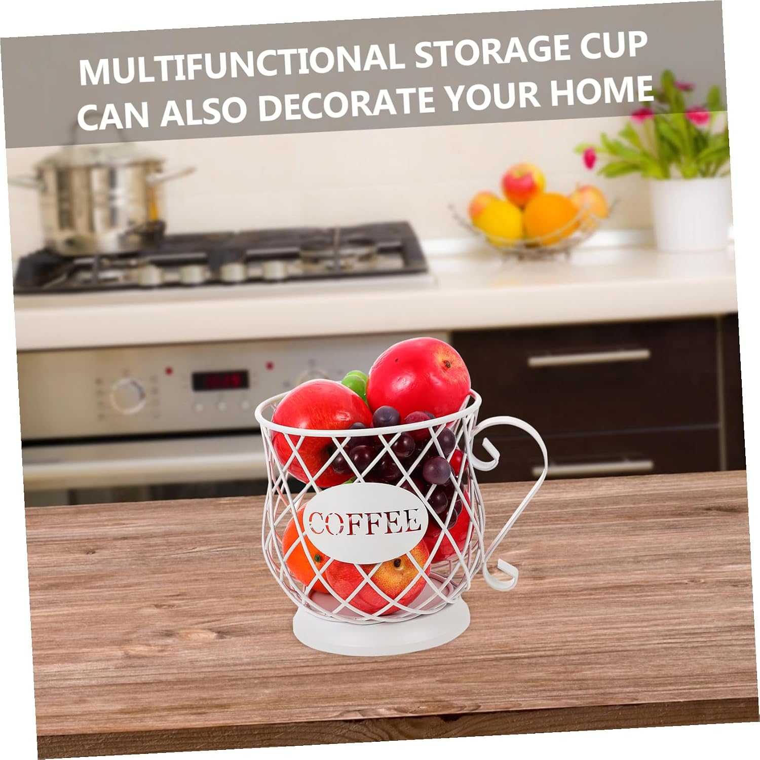 Pod Cup Organizer Coffee Mug Storage Basket Capsules Holder for Metal Wire Design for Tidy Counter